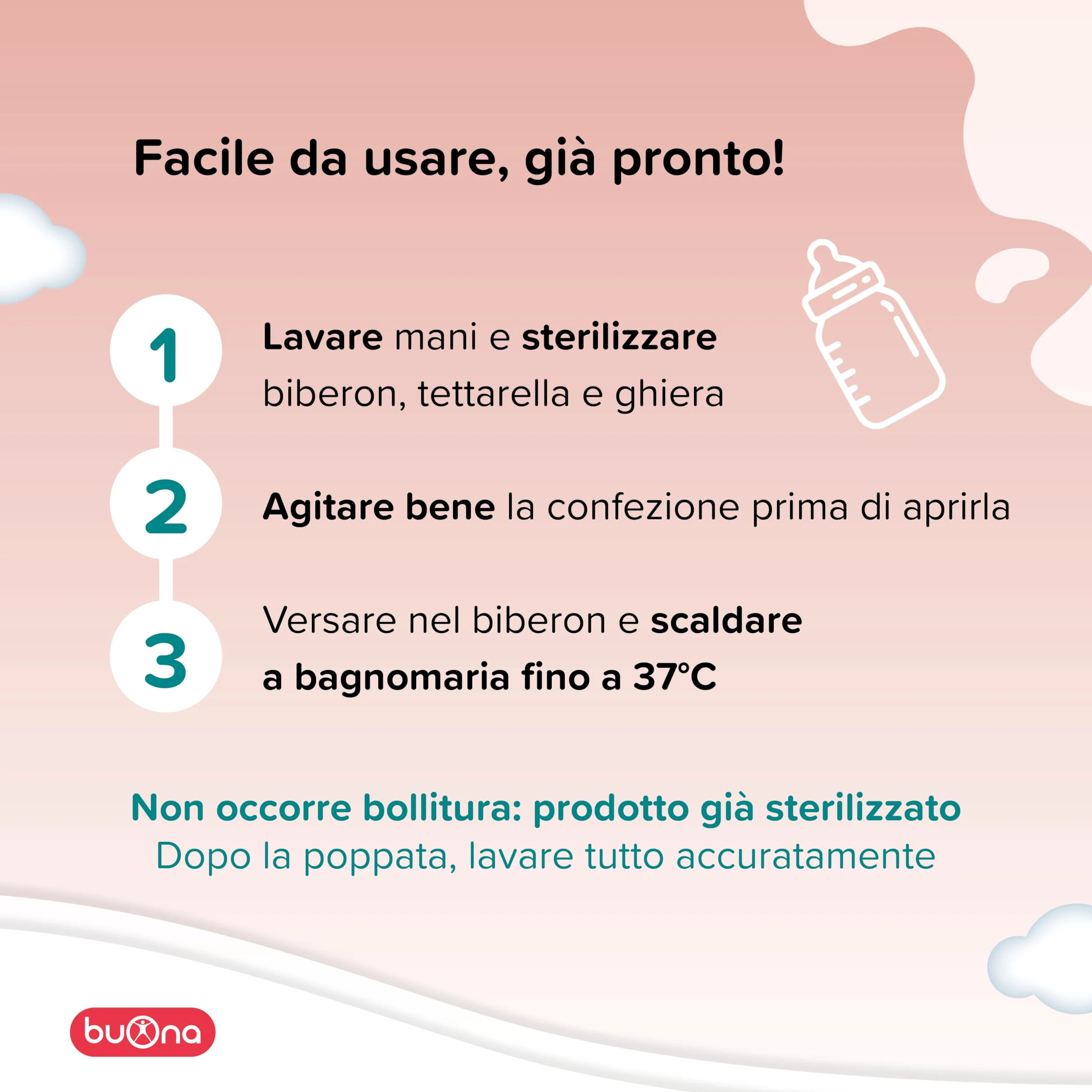 Buona BB Milk Zero per Neonati Prematuri e/o di Basso Peso 500ml Pack da 12, Liquido Pronto all'Uso, Alimento a Fini Medici Speciali, con Proteine del Siero di Latte, Alfa-Lattalbumina e Lattoferrina