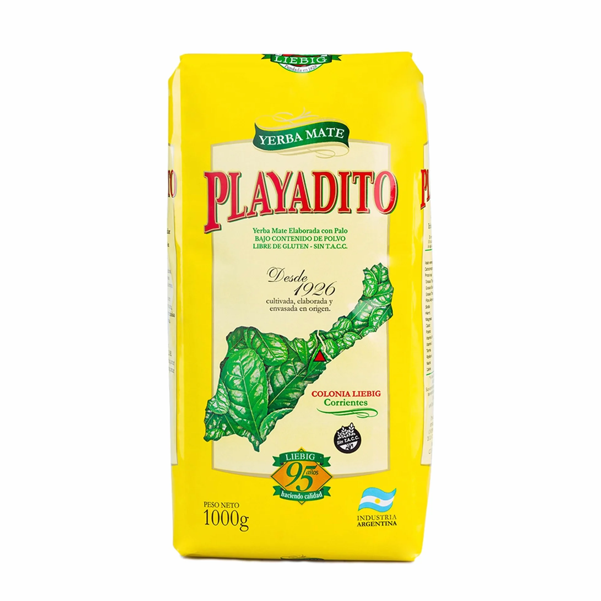 Playadito Yerba Mate Tè 1kg - Confezione da 3 - Antiossidante, Energetico, Contiene minerali e vitamina B - Dall'Argentina