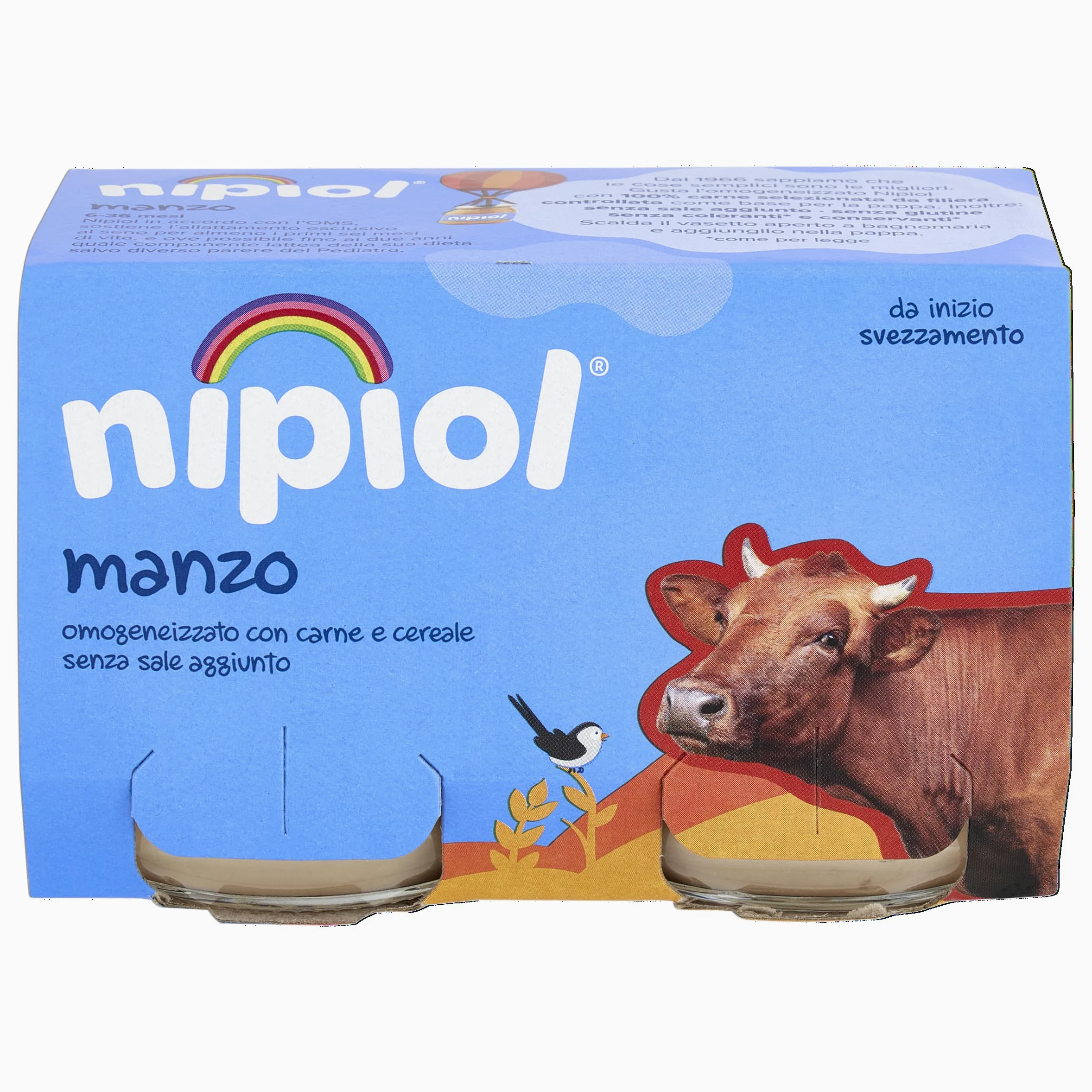 Nipiol Omogeneizzato Manzo - 2x120 g, 12 Confezioni