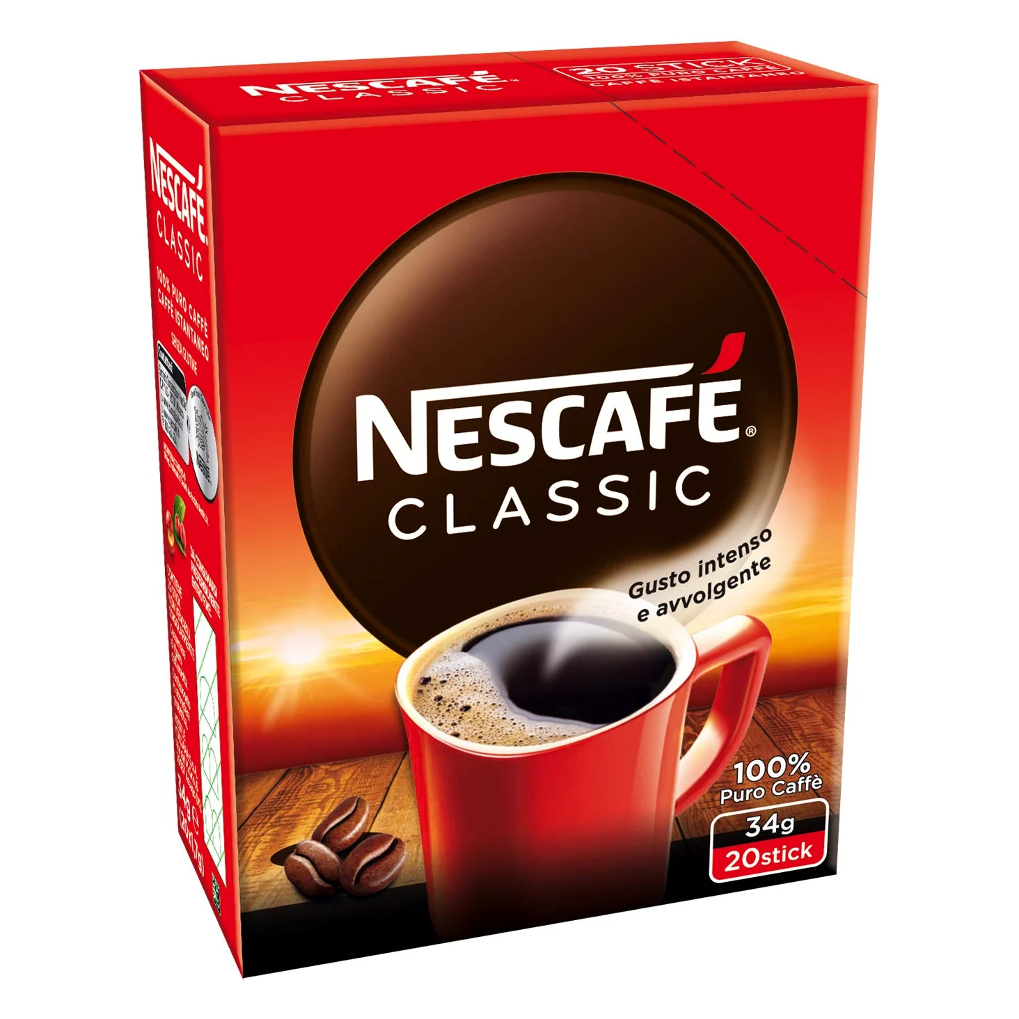 NESCAFÉ CLASSIC Caffè Solubile in Bustine Confezione da 12 Astucci (240 Bustine)