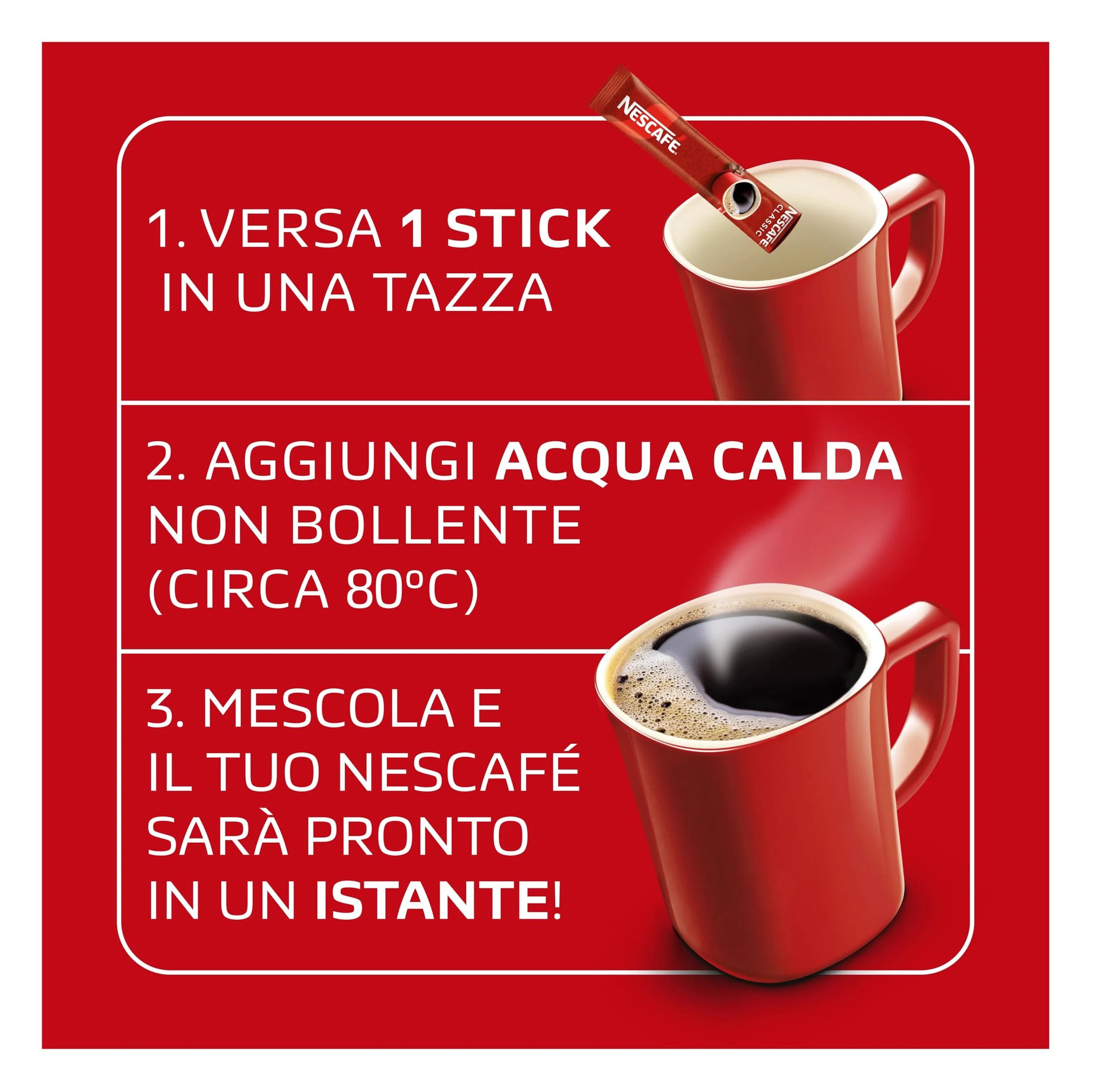 NESCAFÉ Classic Caffè Solubile, 100 Bustine da 2g (200g)