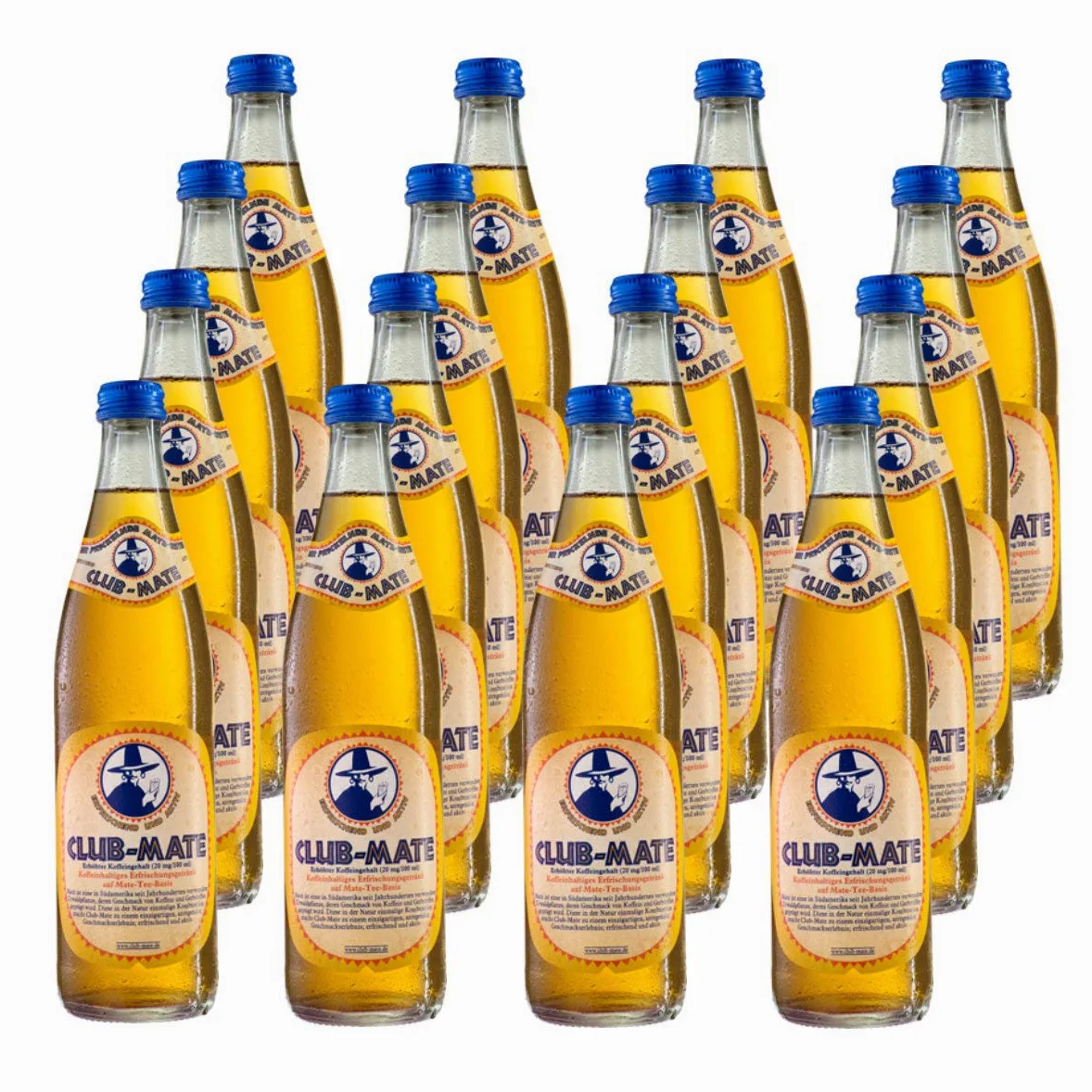 Club-mate l'originale, 16 bottiglie da 0,5 l, con pegno riutilizzabile
