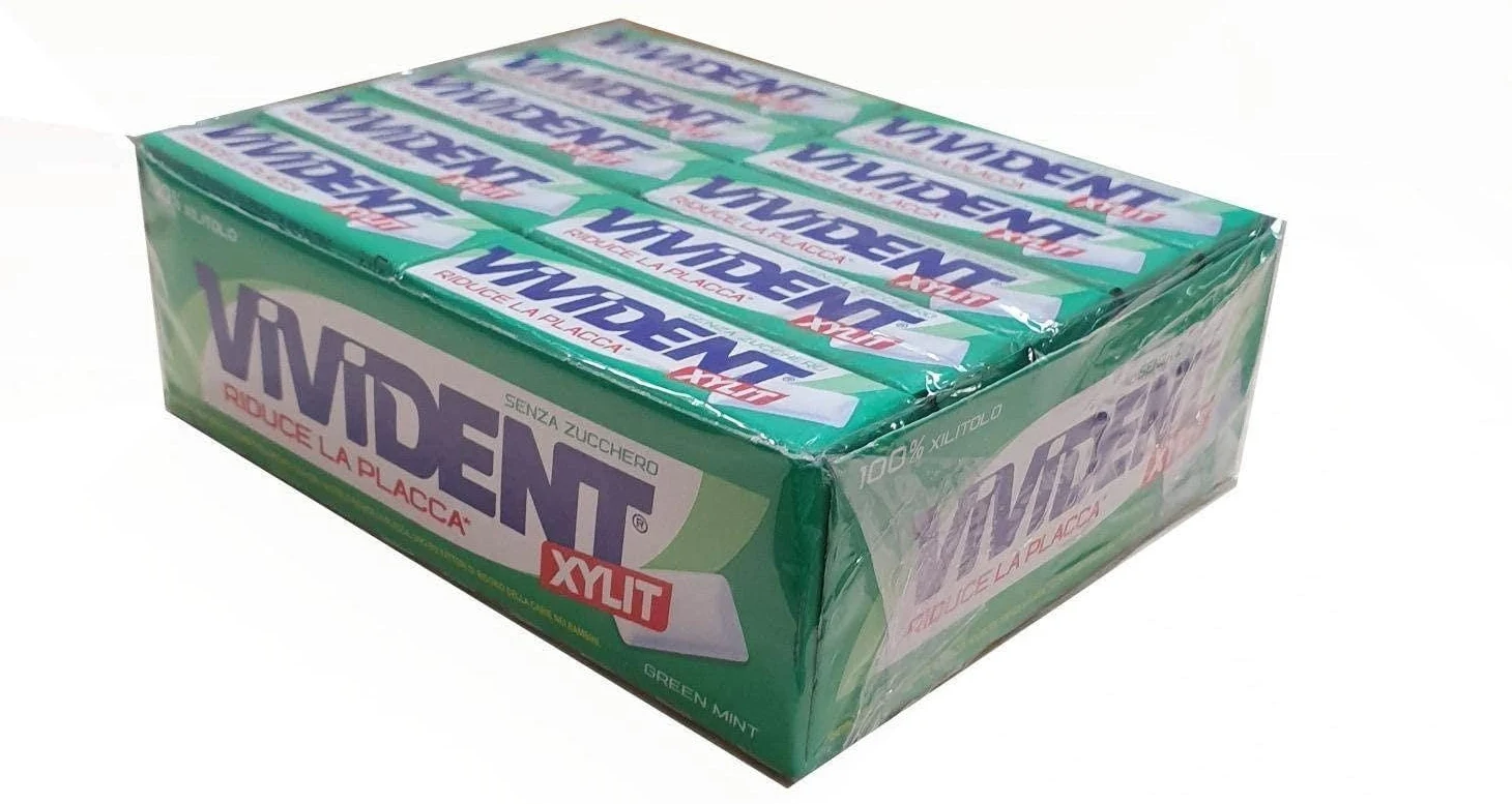 Vivident Xylit Greenmint - Chewingum Gusto Menta Da 40 Confezioni