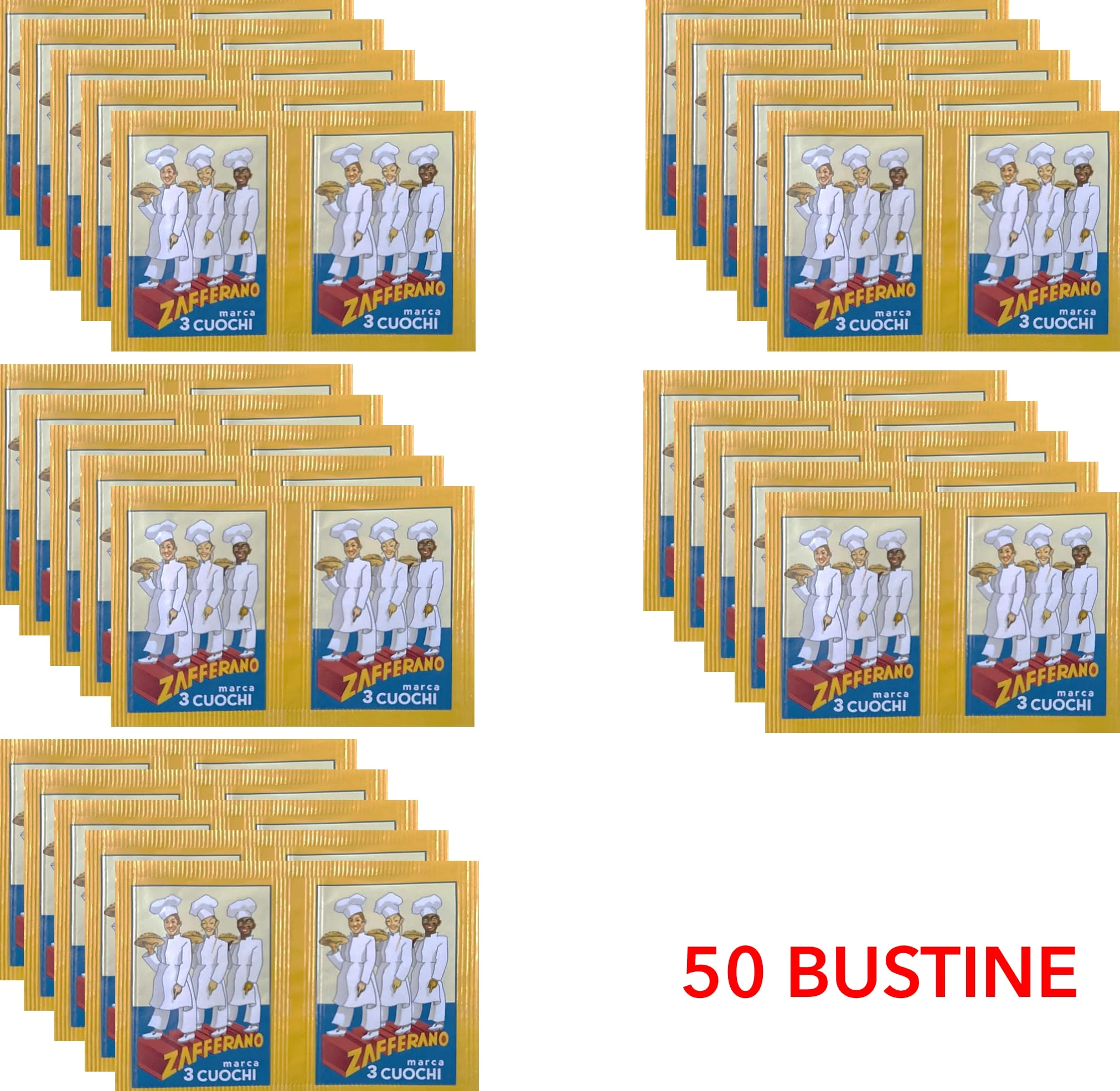Zafferano 3 CUOCHI - 7,50 g - 25x2 bustine da 0,15 g, Polvere