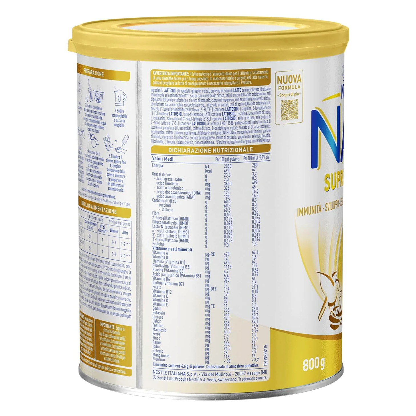 NESTLÉ NAN SUPREMEpro 2 Latte di Proseguimento Polvere da 6 mesi, Latta 800g