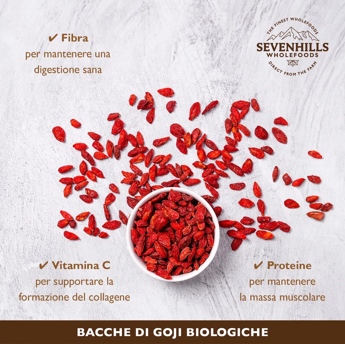 Sevenhills Wholefoods Bacche Di Goji Bio 500g