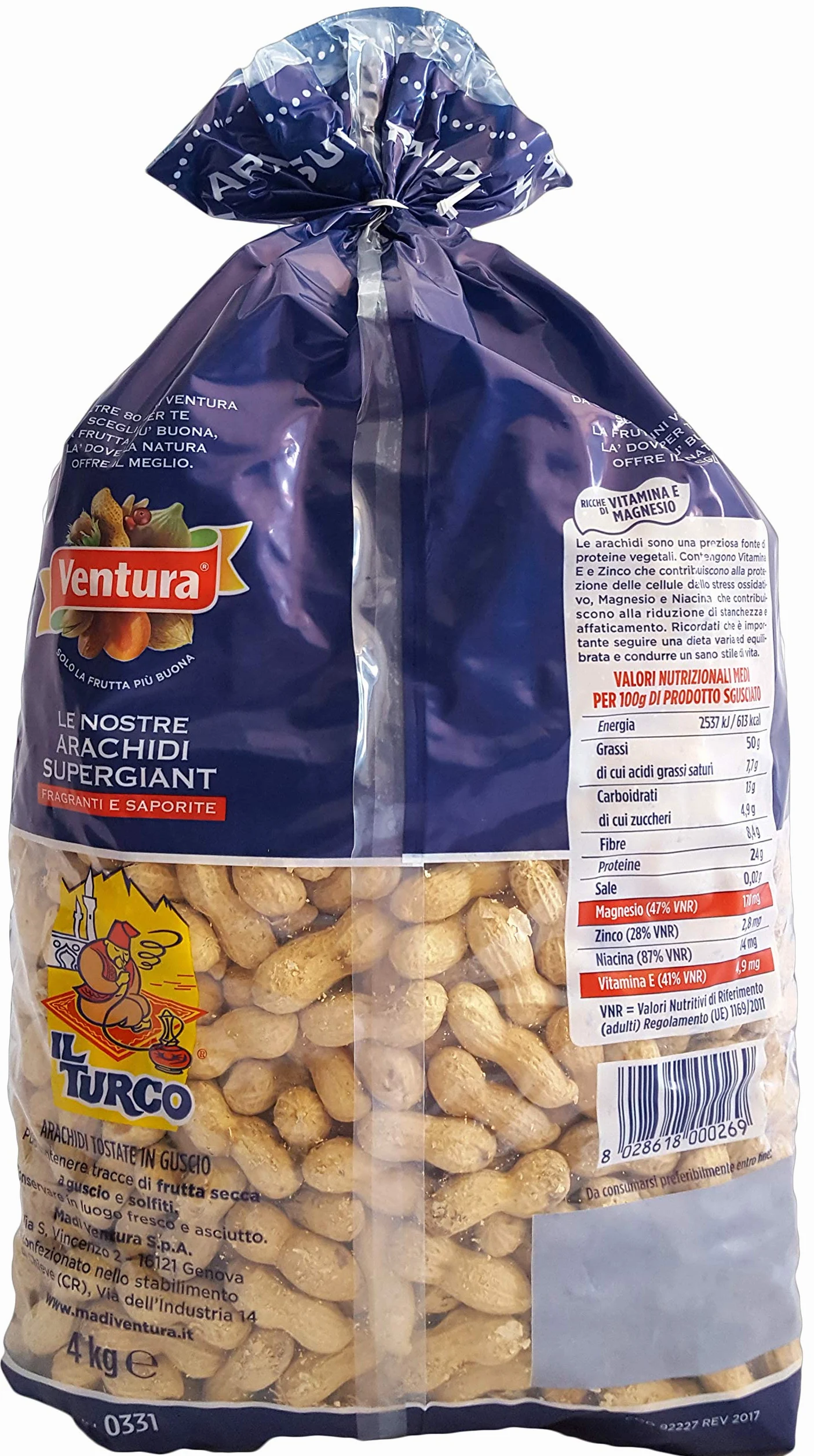 ARACHIDI SUPERGIANT | Il Turco | 4 Kg | Tostate in Guscio