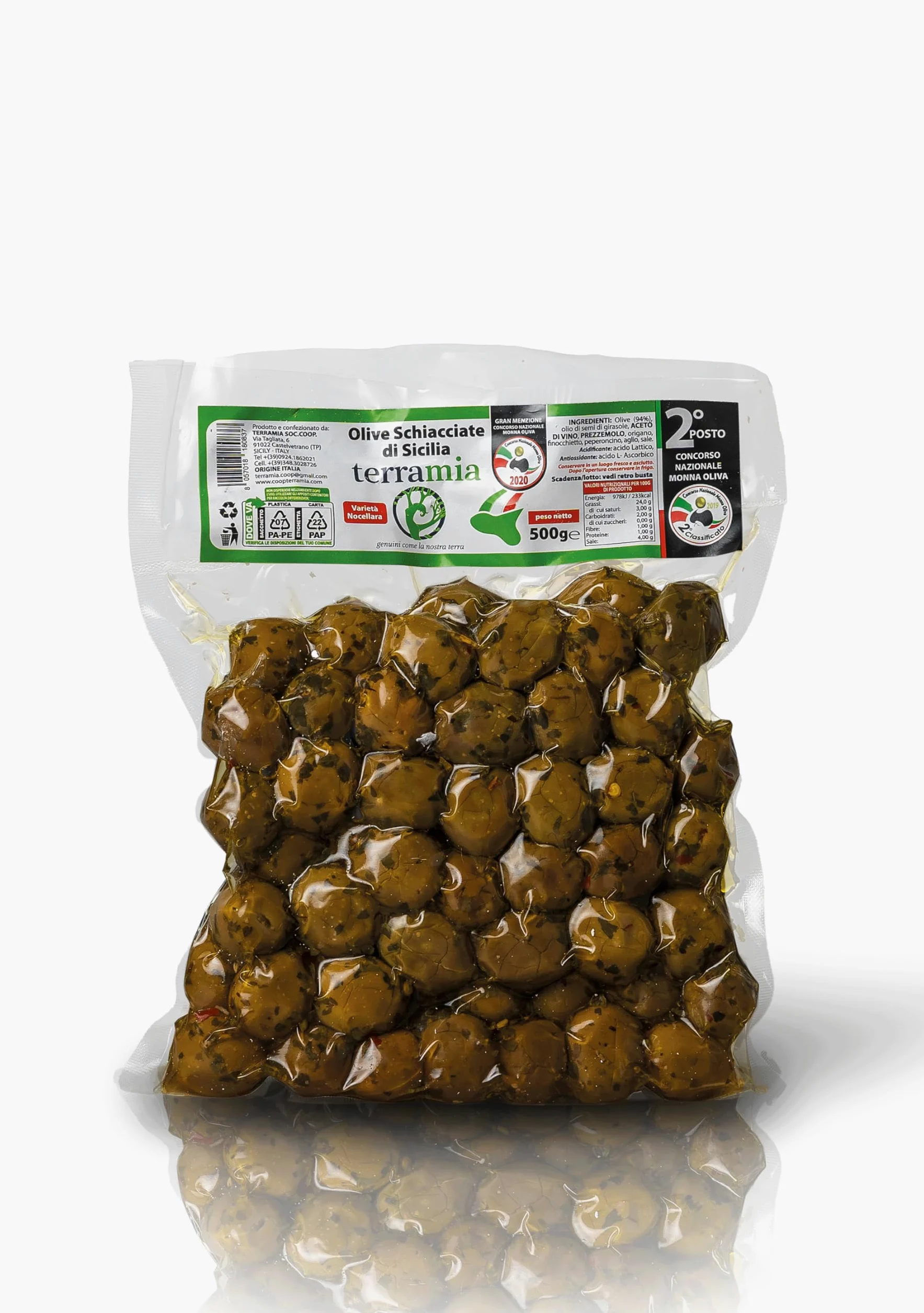 Olive italiane di castelvetrano Sicily della valle del belìce 8 buste da 500 g. Azienda vincitrice di premi nazionali come Ercole Olivario, Monna Oliva
