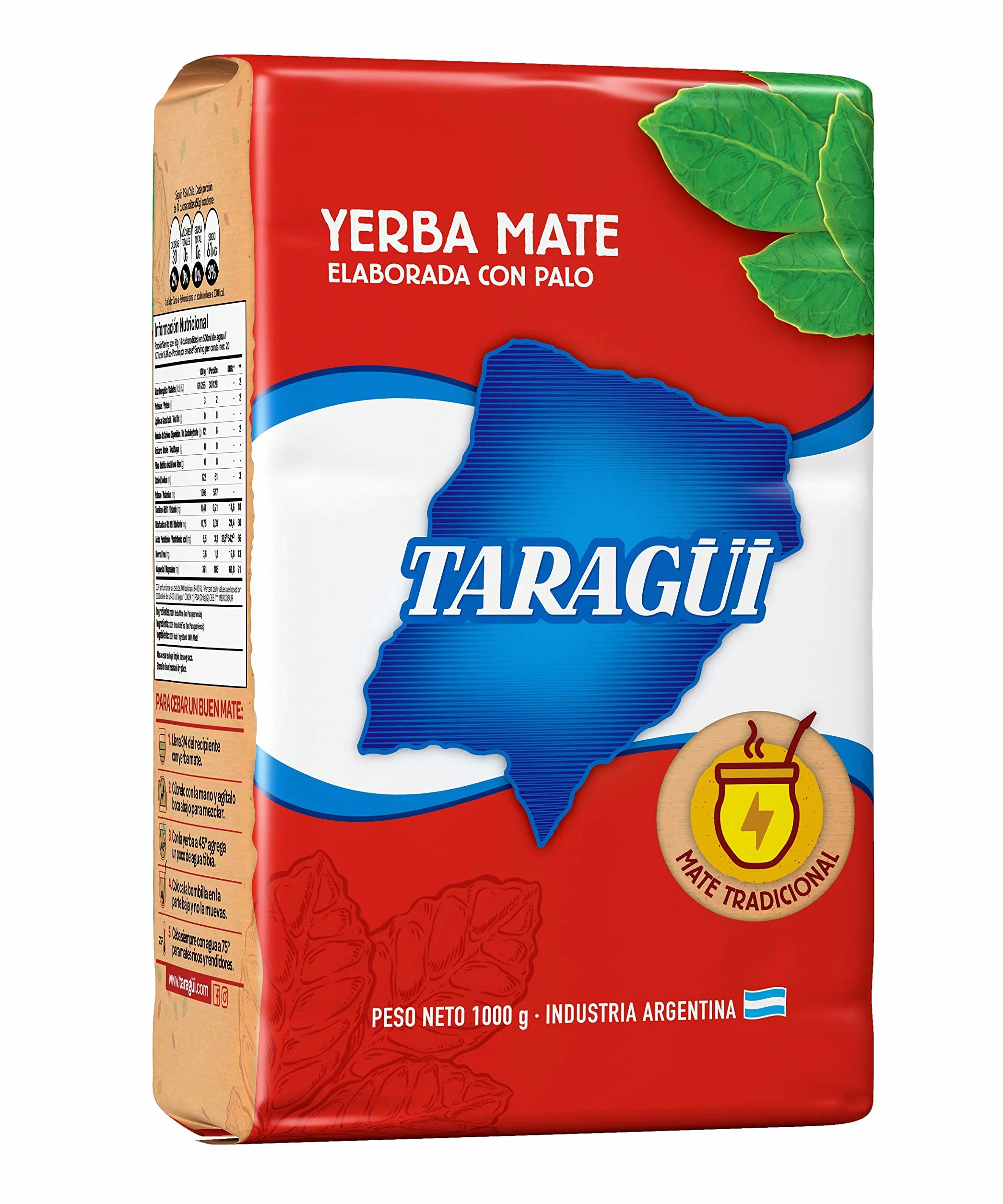 Yerba Mate Taragui Roja (With Stems)(3x1Kg)