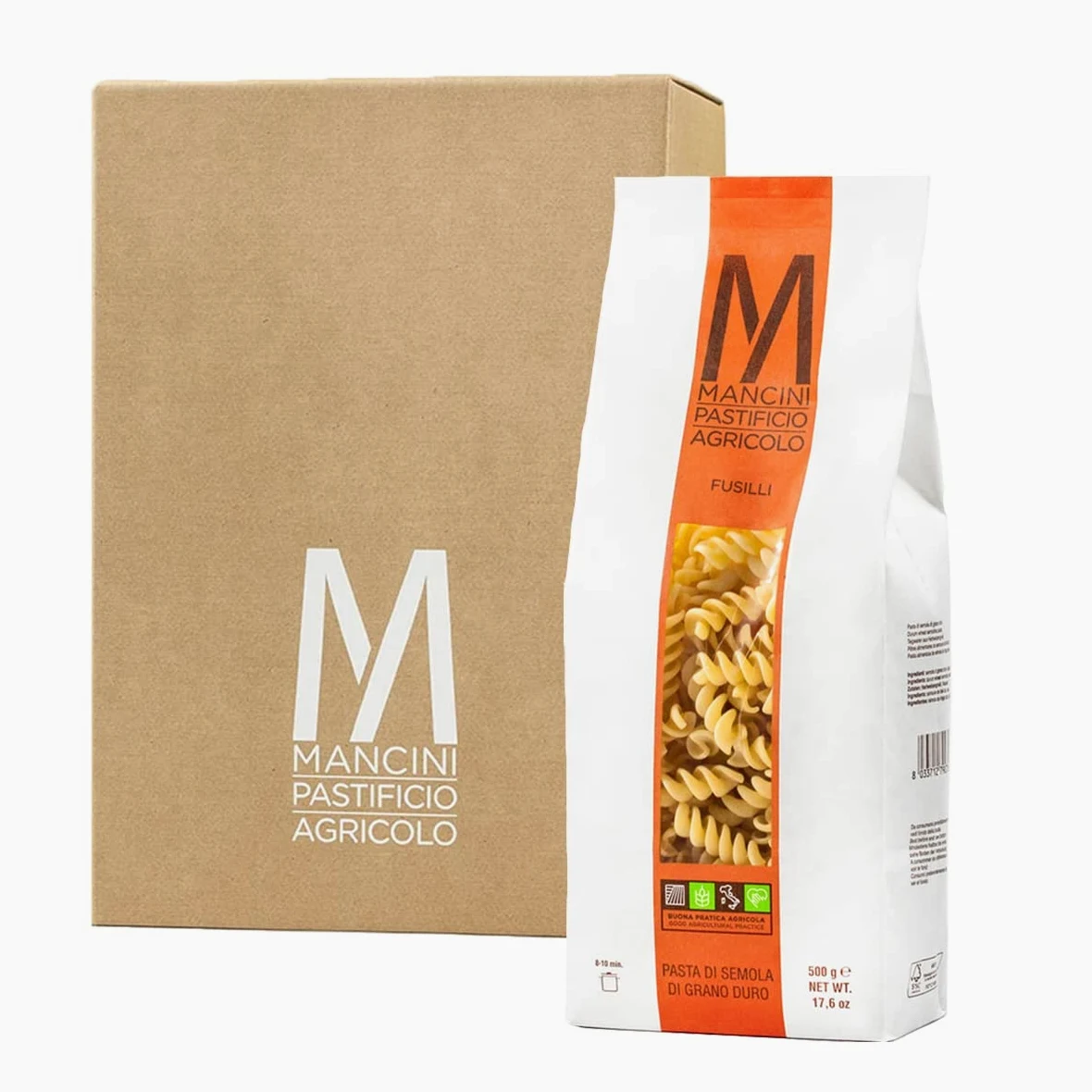 Mancini Pastificio Agricolo - Linea Classica - Fusilli - Cartone 12 Confezioni da 500 g