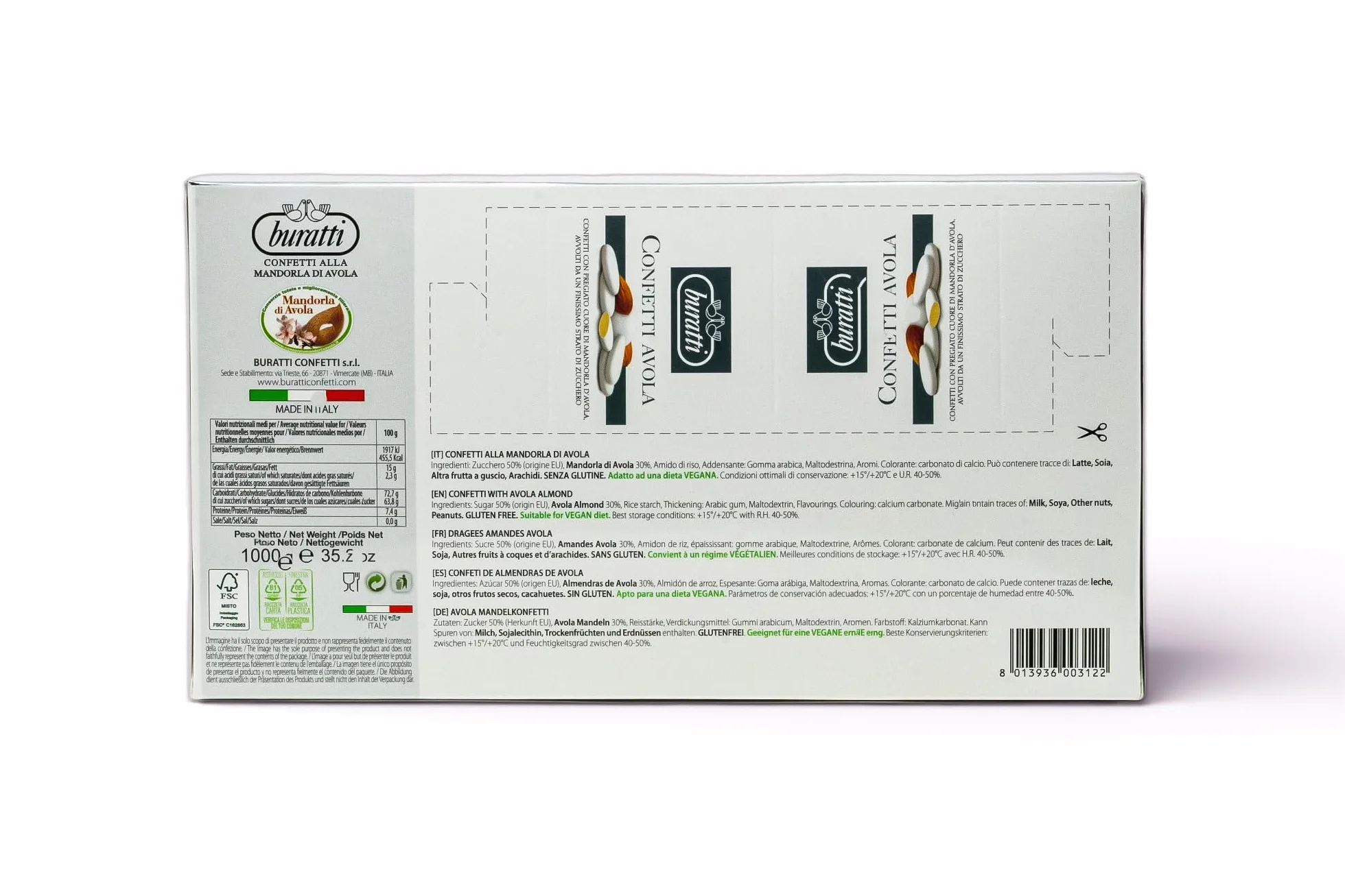 Buratti Confetti alla Mandorla di Avola, Avole Torino - 1000 g