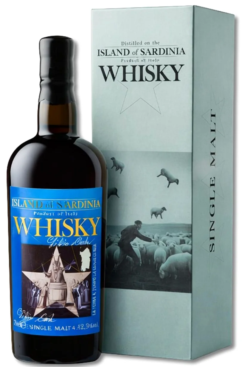 Whisky Island of Sardinia Single Malt Ex Botte da Vernaccia Silvio Carta Sardegna 70cl in astuccio regalo