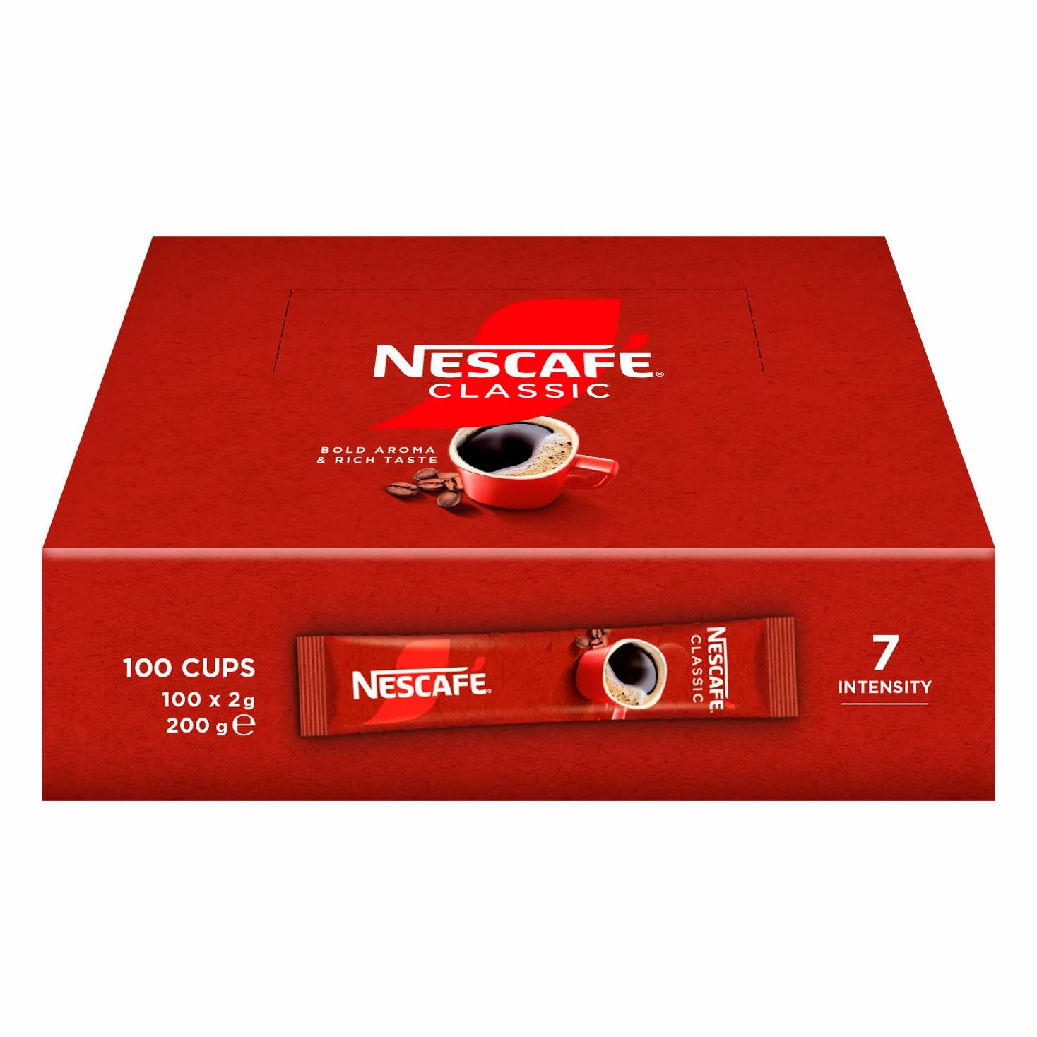 NESCAFÉ Classic Caffè Solubile, 100 Bustine da 2g (200g)