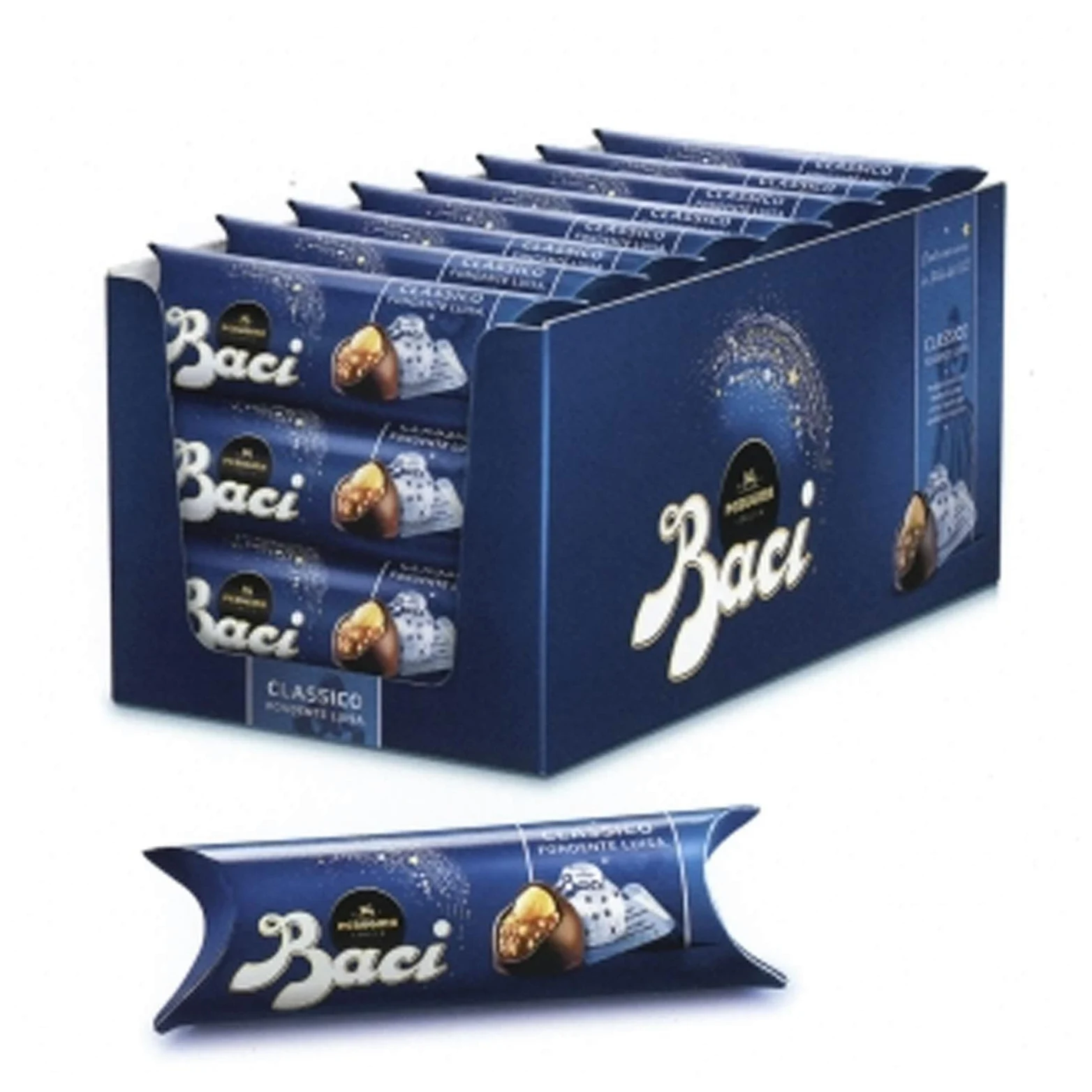 BACI PERUGINA CLASSICO BOX ESPOSITORE 21 TUBI 42 gr CIOCCOLATO FONDENTE PRALINE