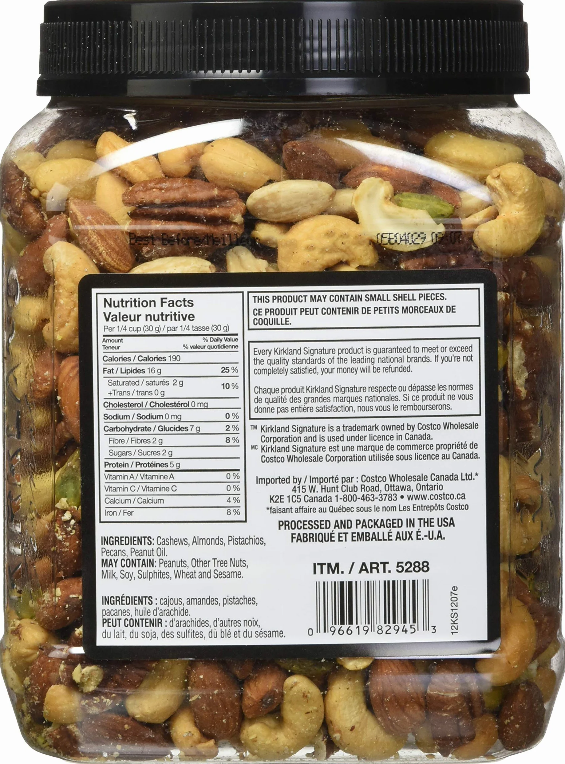 Kirkland Signature Extra Fancy Unsalted Mixed Nuts 2.5 (LB) (Pack of 2)
