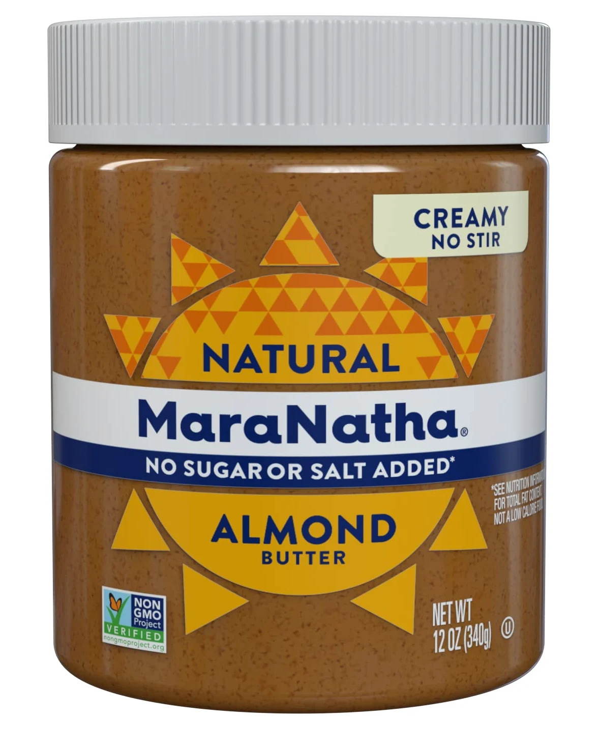 MaraNatha Burro di mandorle cremoso naturale, senza agitazione, senza zucchero o sale, barattolo da 340 ml