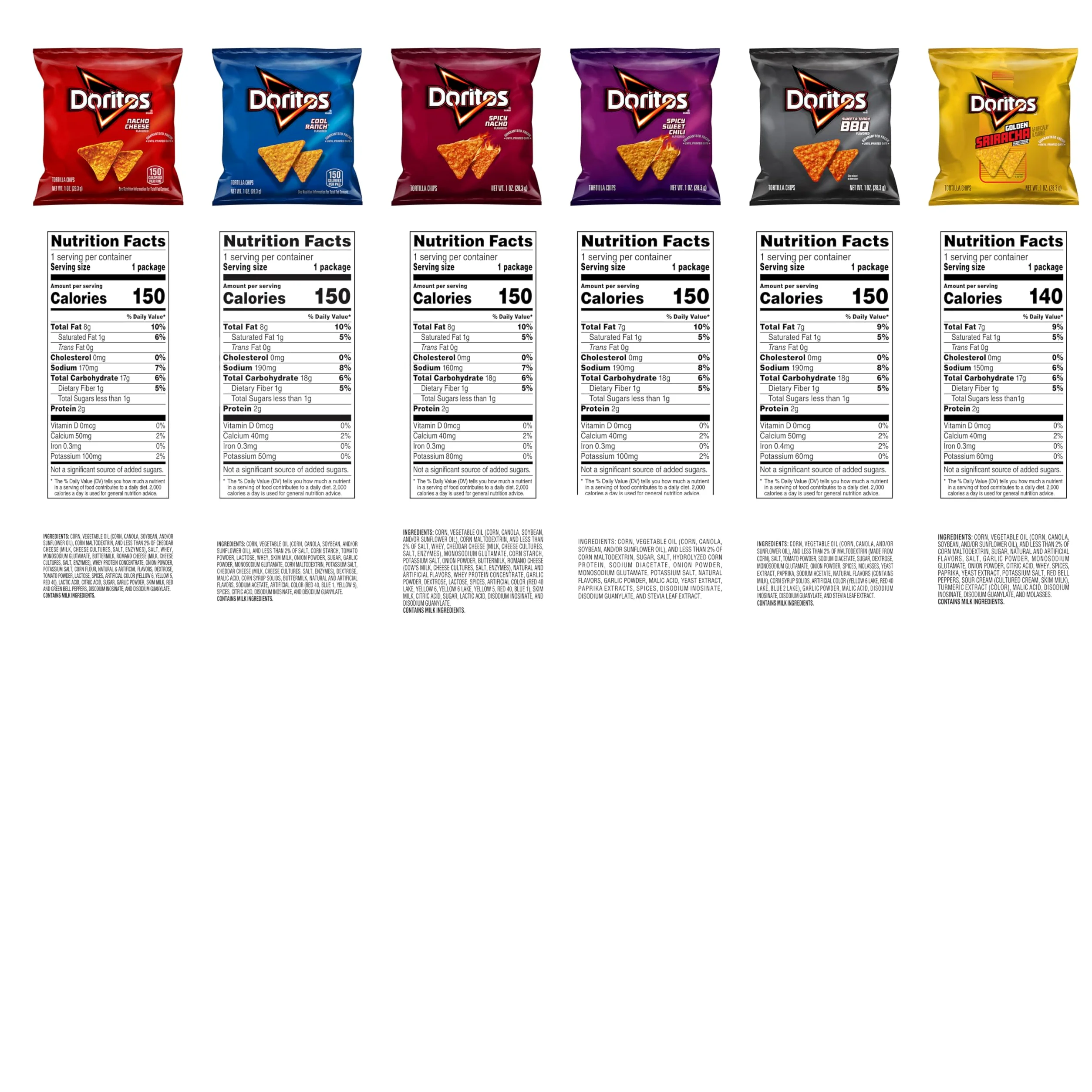 Doritos 21 tortilla chips aromatizzate