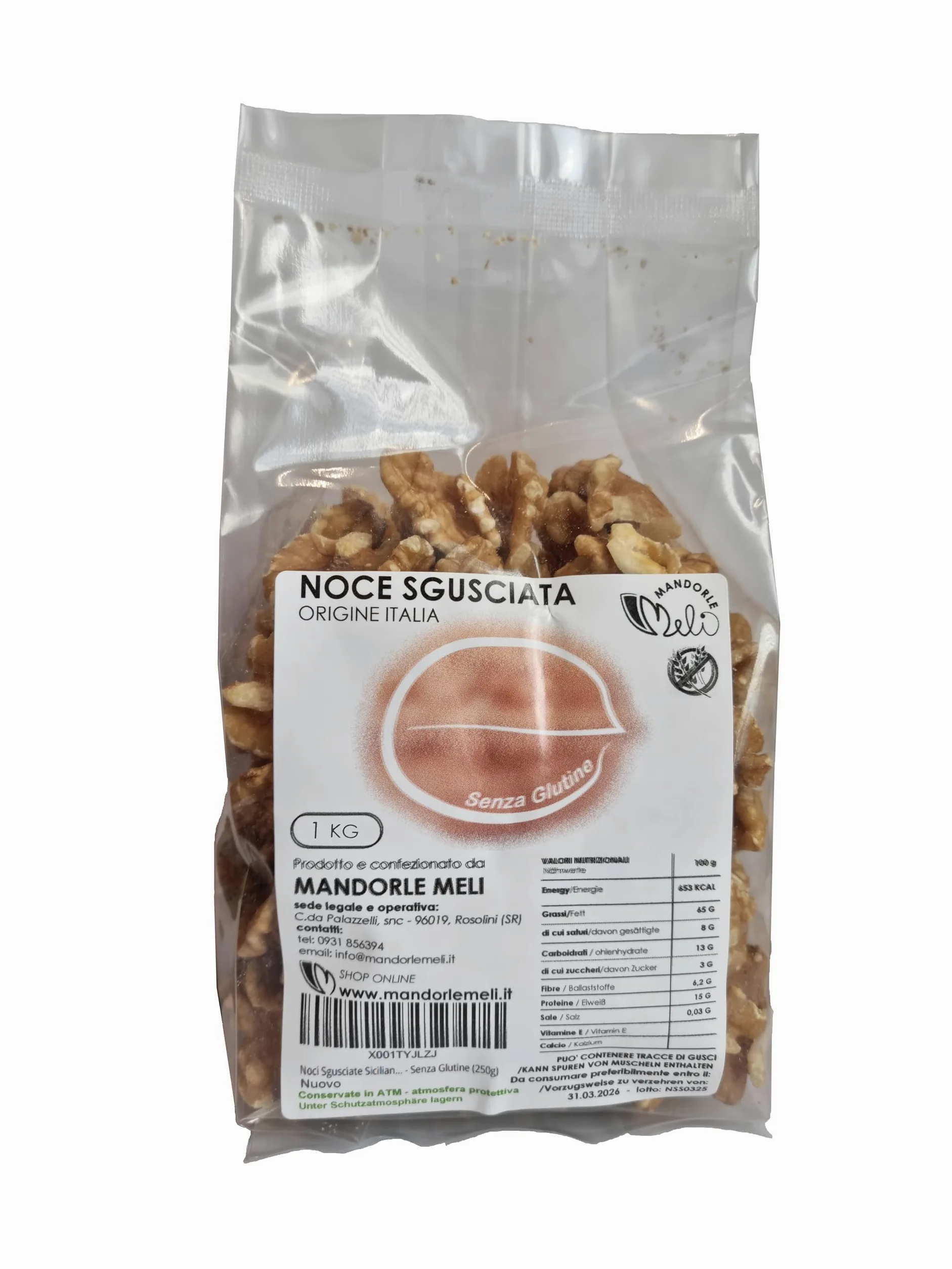 Noci Sgusciate - Frutta Secca Fonte di Vitamine e Fibre - Senza Glutine (1kg)