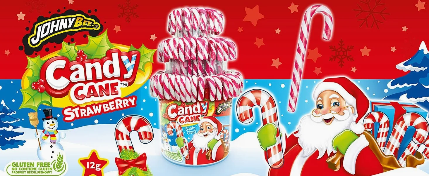 Bastoncino di zucchero - Bastoncini di zucchero di Natale - vaso da 100 unità - Lecca-lecca (Bianco/rosso)