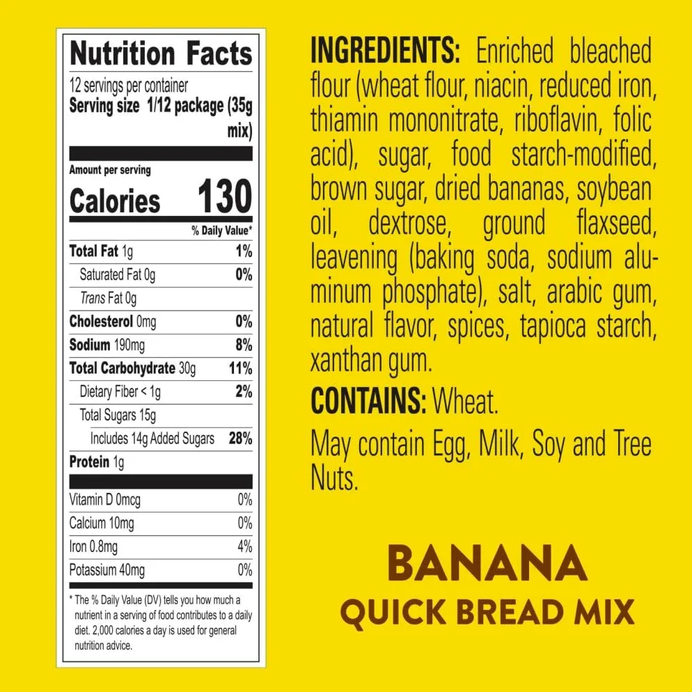 Krusteaz Banana Quick Bread Mix, prodotto con banane vere, 425 ml, confezione da 12 pezzi
