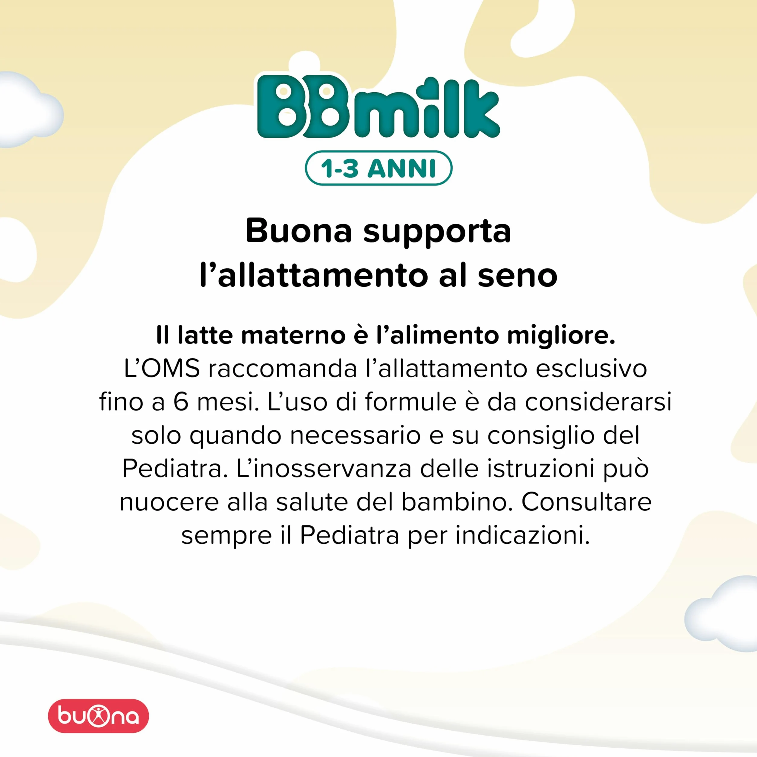 Buona Bb Milk 1-3 anni Liquido Alimento a Fini Medici Speciali per Lattanti Coliche, Stipsi e Disturbi Gastrointestinali Minori Con Postbiotico Latte 1 Liquido Pronto all’Uso dalla Nascita