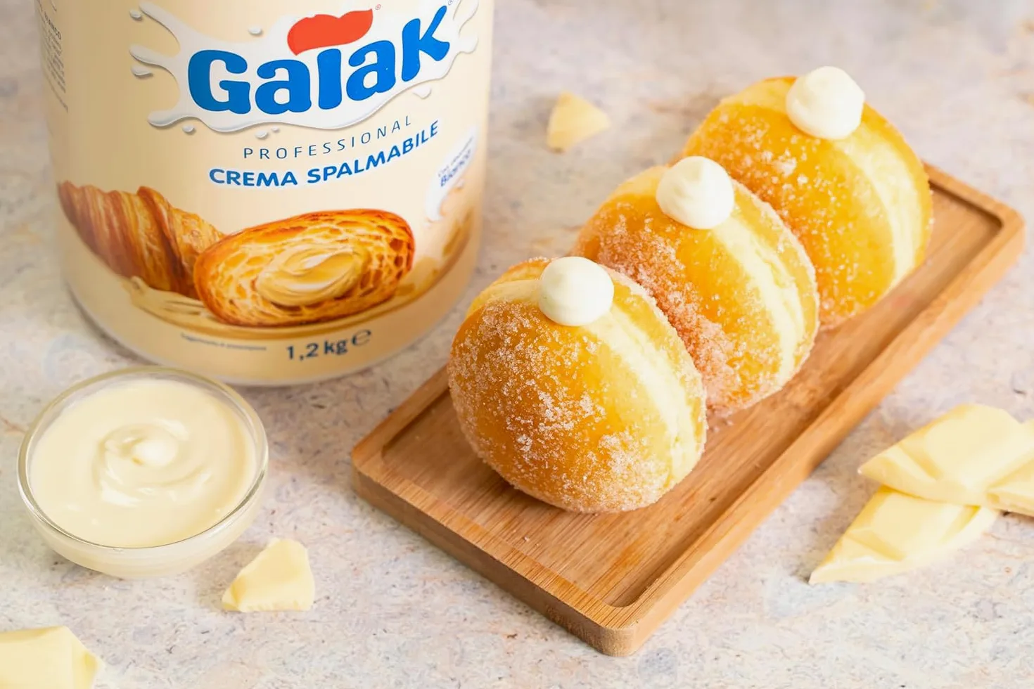Galak Professional Crema Spalmabile con Cioccolato Bianco 1,2 kg – Crema Dolce per Farcitura, Decorazione, Gelateria, Pasticceria e Bar – Formato Professionale