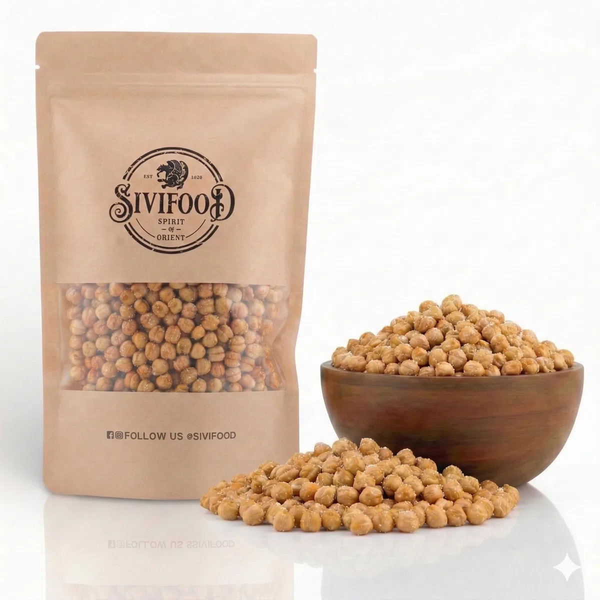 SIVIFOOD ceci tostati salati croccanti 500g – 100% naturali, senza additivi – Snack salato e vegetale – Ceci arrostiti freschi con sale – Ricco di gusto – Qualità premium roasted and salted chickpeas