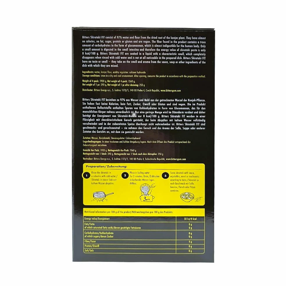 Bitters Shirataki di Konjac Pasta - Riso - 16x390g (senza liquido 16x250g)