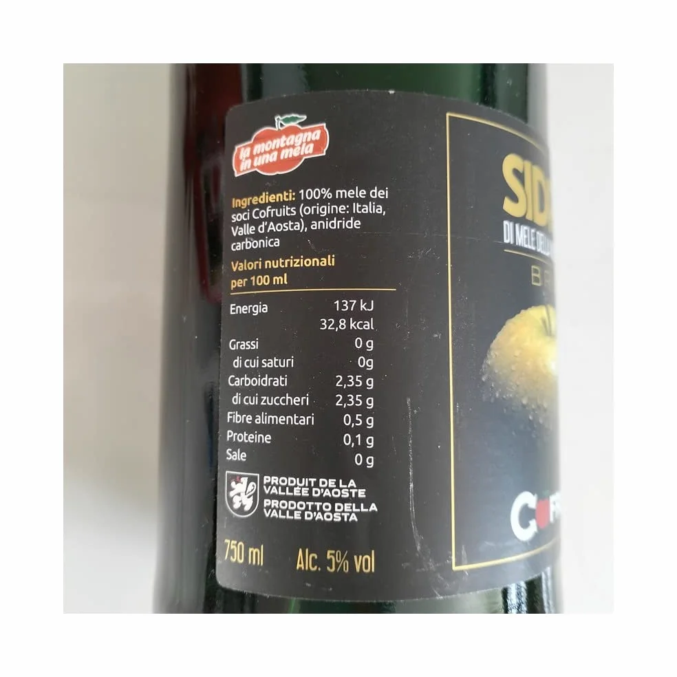 Sidro di Mele 75cl Valle d'Aosta speciale 3 bottiglie gradazione alcolica 5%