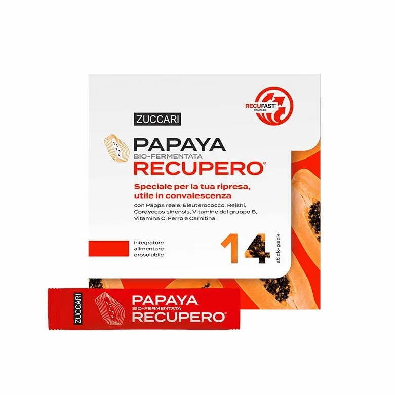 3 confezioni ZUCCARI PAPAYA RECUPERO 14 stick-pack da 3,5g
