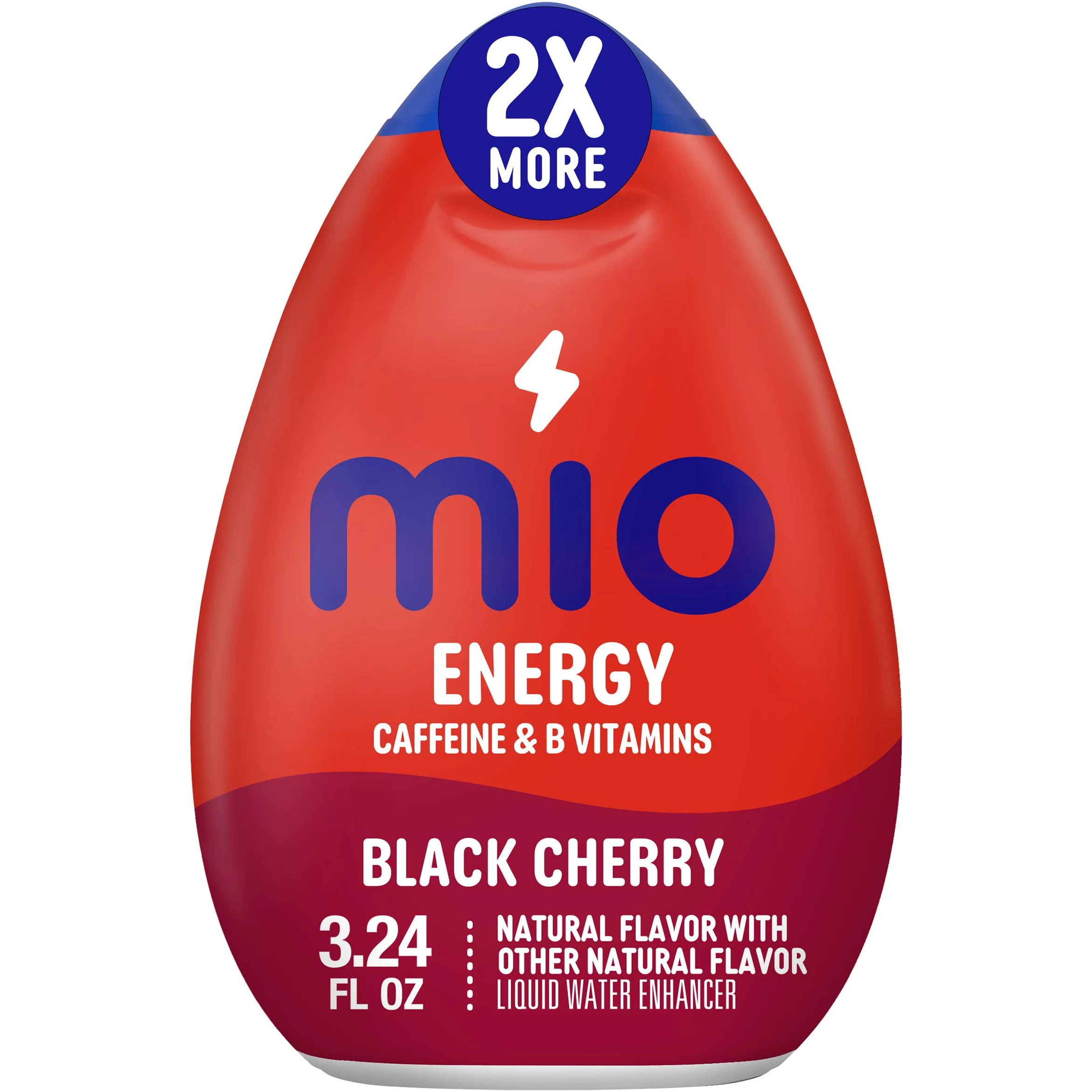 MiO Energy Black Cherry - Potenziatore di acqua liquida aromatizzata naturalmente, 1 conteggio 95,8 ml