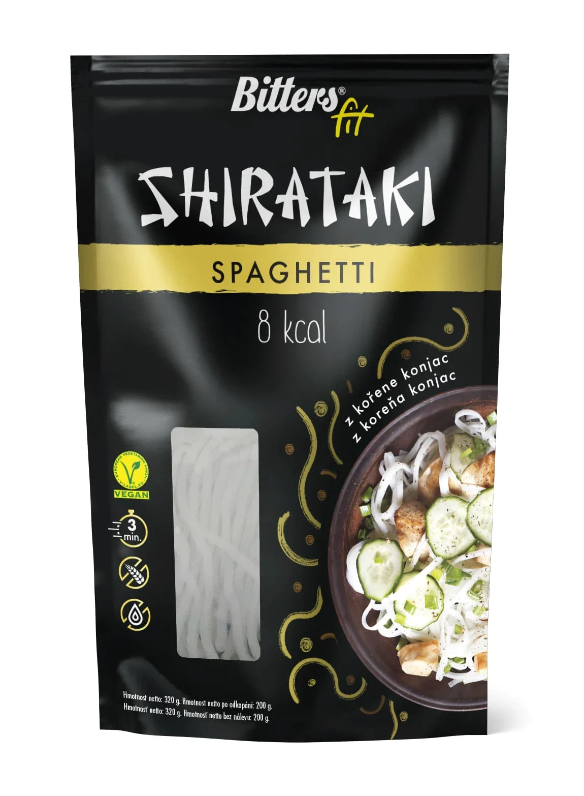Bitters Shirataki Konjac Pasta - Spaghetti Slim - 3x200g, Keto, Low Carb