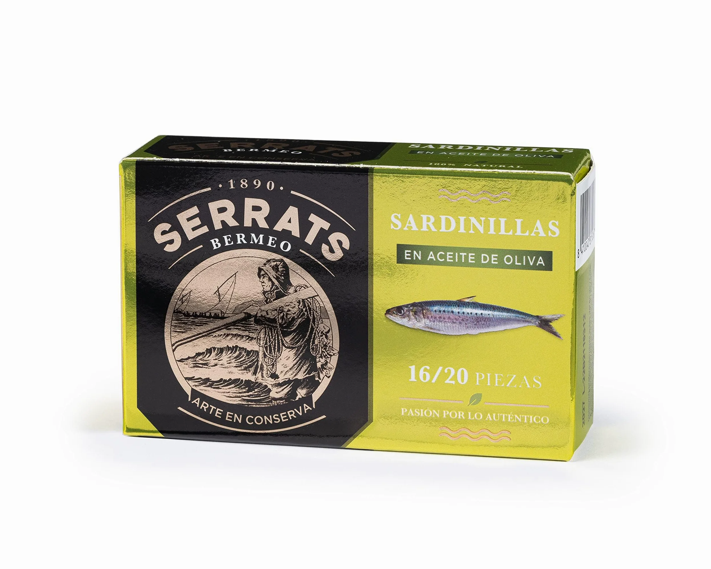 CONSERVAS SERRATS - Sardine Piccole Txikis in Olio d'Oliva Extravergine - 12 Lattine x 115g (Totale: 1380g) - Lavorazione Artigianale dal 1890 - Senza Glutine - Ricco di Omega 3
