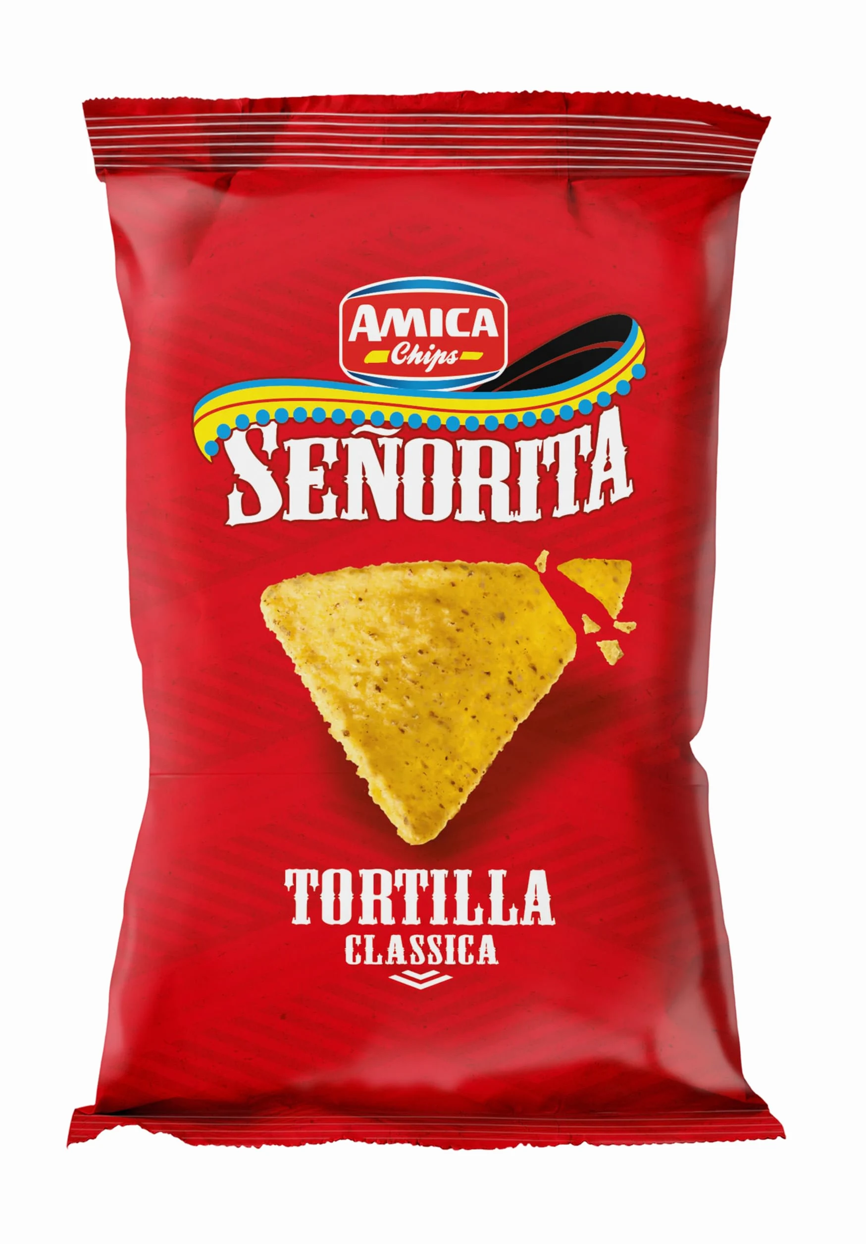 AMICA Chips | Senorita Tortilla Classica, Ricetta Originale con Farina di Mais Masa, Patatine Messicane Cotte a Fiamma Viva, 22 Pezzi x 200 gr-l'imballaggio dell'articolo può variare
