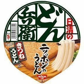 Nissin Donbei Kitsune Udon, Instant Japanese Udon Noodle with Fried Tofu, Strong Taste, 3.4oz X 6 bowls (For 6 Servings)[japan Import] by N/A [Foods] by Nissin