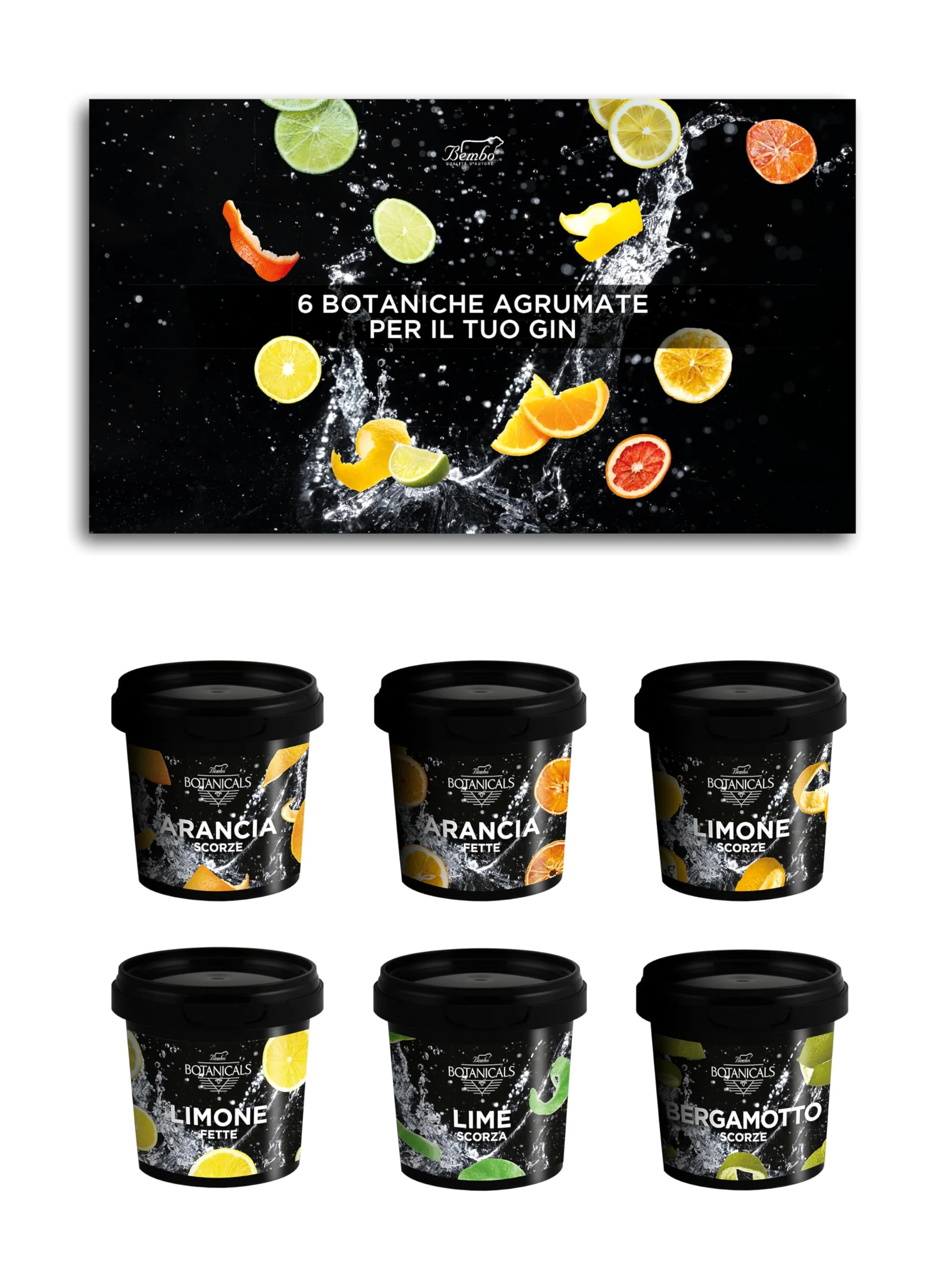 Botaniche Agrumate – 6 Botaniche Agrumate per Gin e Cocktail – Arancia, Lime, Bergamotto, Limone, Pompelmo - Idea Regalo Elegante Per Ogni Occasione