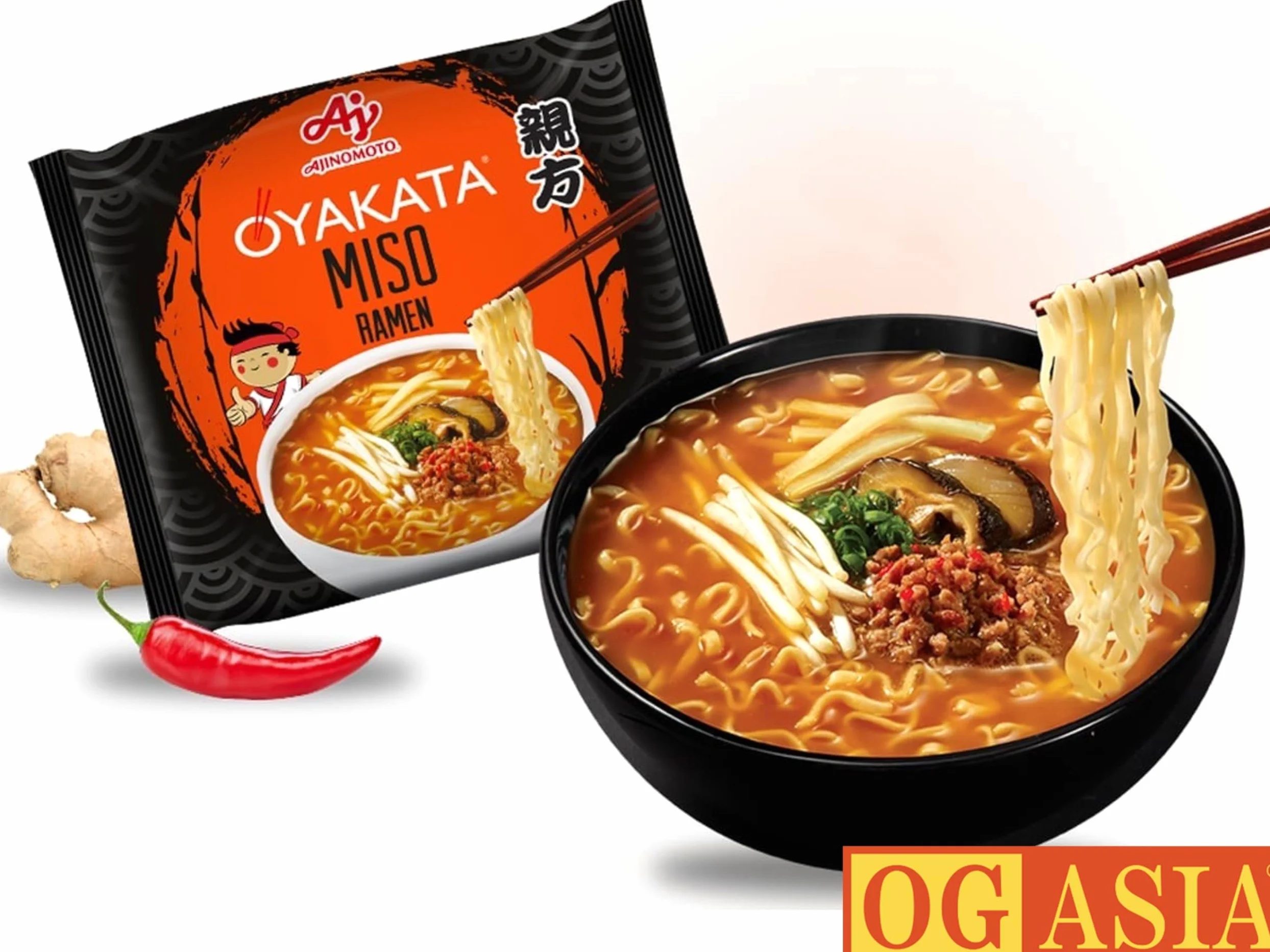 OYAKATA Miso Ramen 89 g Confezione da 5 spaghetti istantanei giapponesi – Gusto autentico – OG ASIA