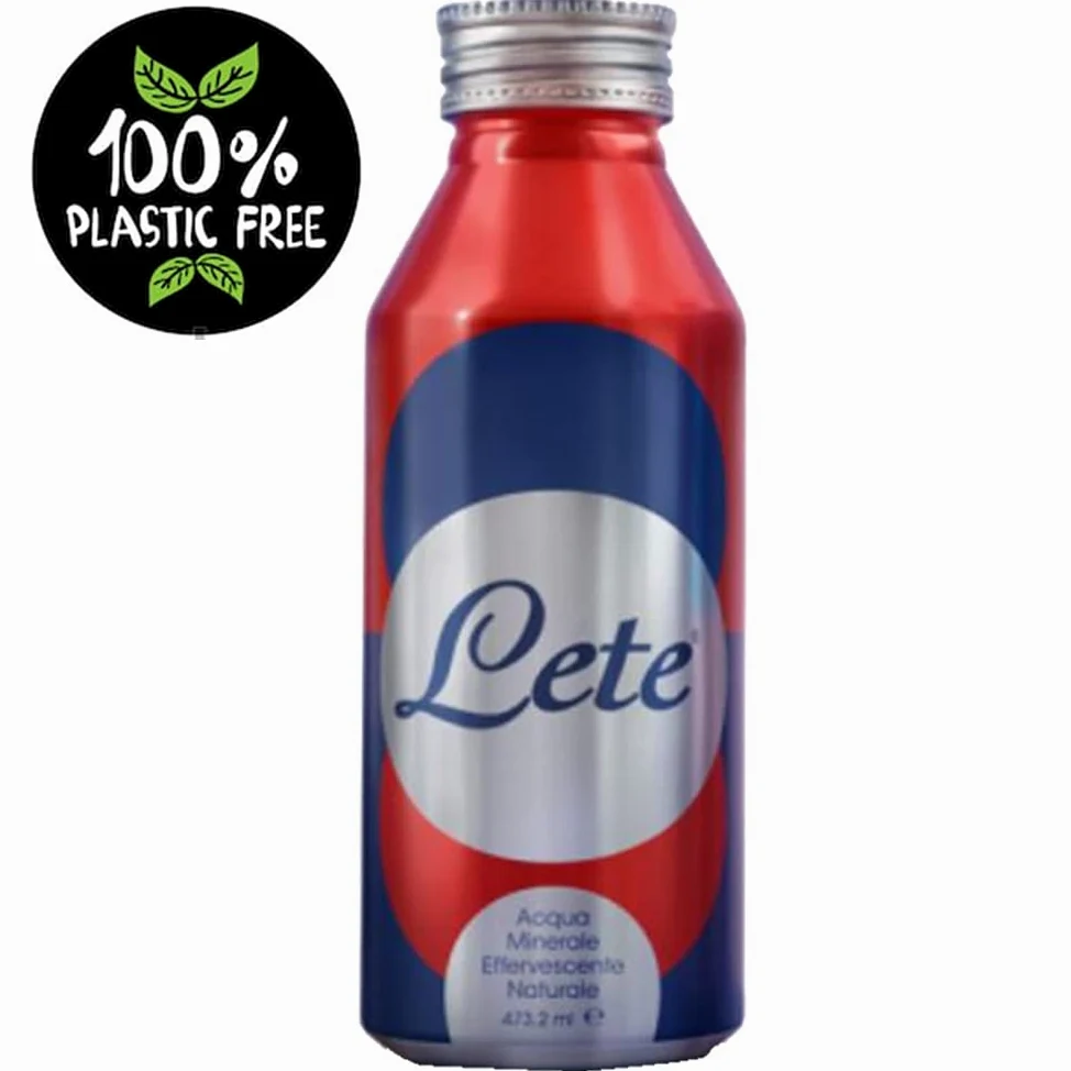 Acqua Frizzante | Lete | Formato Borraccia in Alluminio Riutilizzabile | Effervescente Naturale | 12 Lattine da 435ml | 100% Plastic Free | Alta Gamma Ristorazione