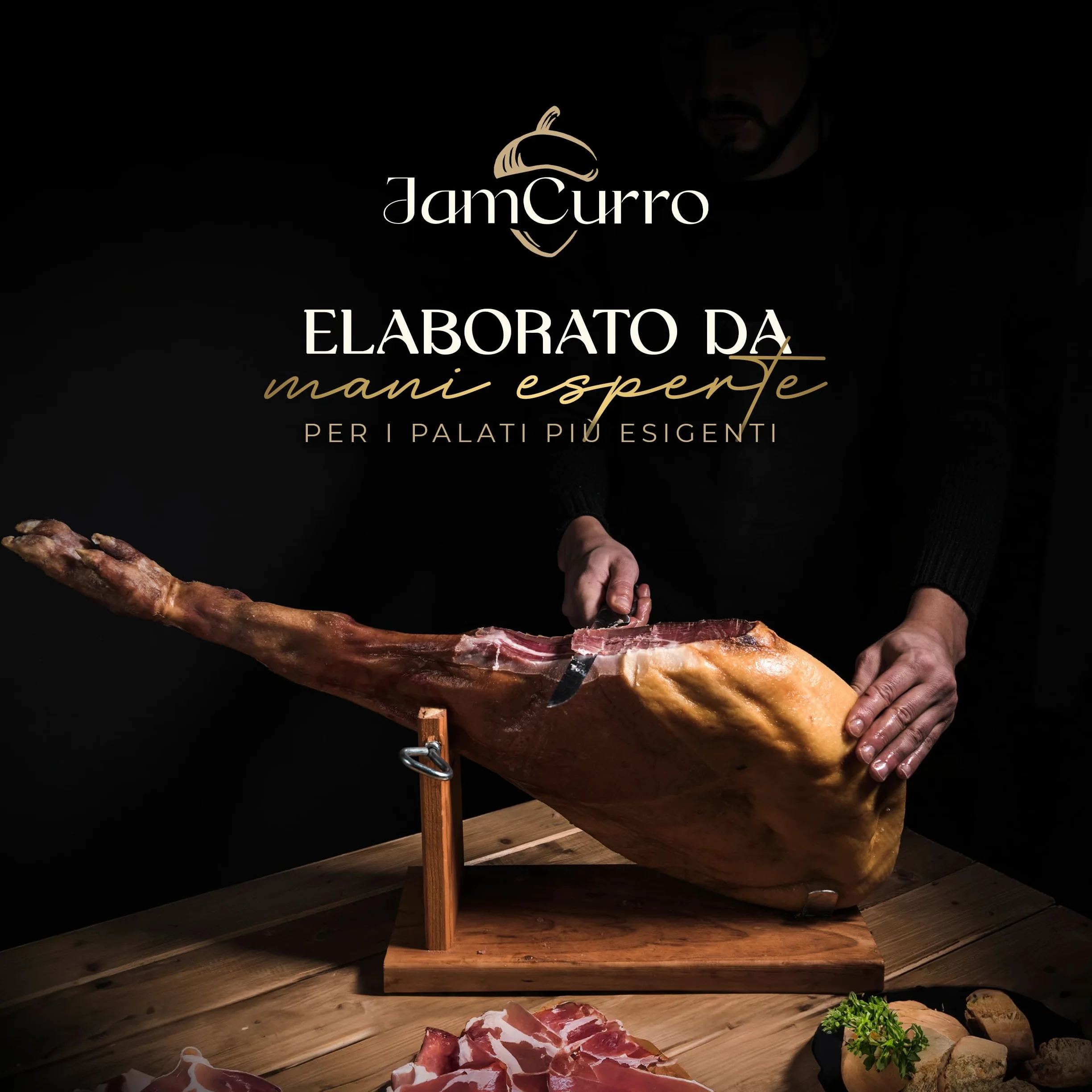 JAMCURRO Prosciutto Crudo Intero DUROC 4,5-5 kg Spalla - Jamon Serrano, Include Porta Prosciutto e Coltello per Prosciutto Spagnolo - Prosciutto Serrano - 12 Mesi di Stagionatura - Jambon Spagnolo