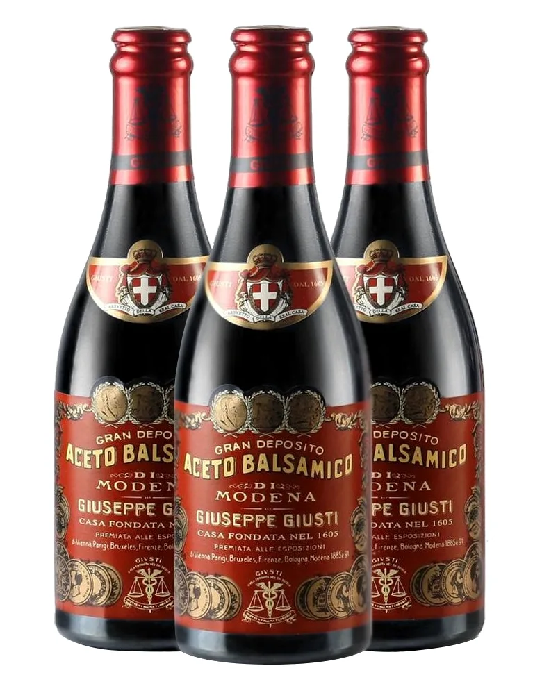GIUSEPPE GIUSTI - Aceto Tradizionale Italiano (Aceto Balsamico di Modena IGP) 3 Medaglie d'Oro - Confezione da 3 x 250 ml
