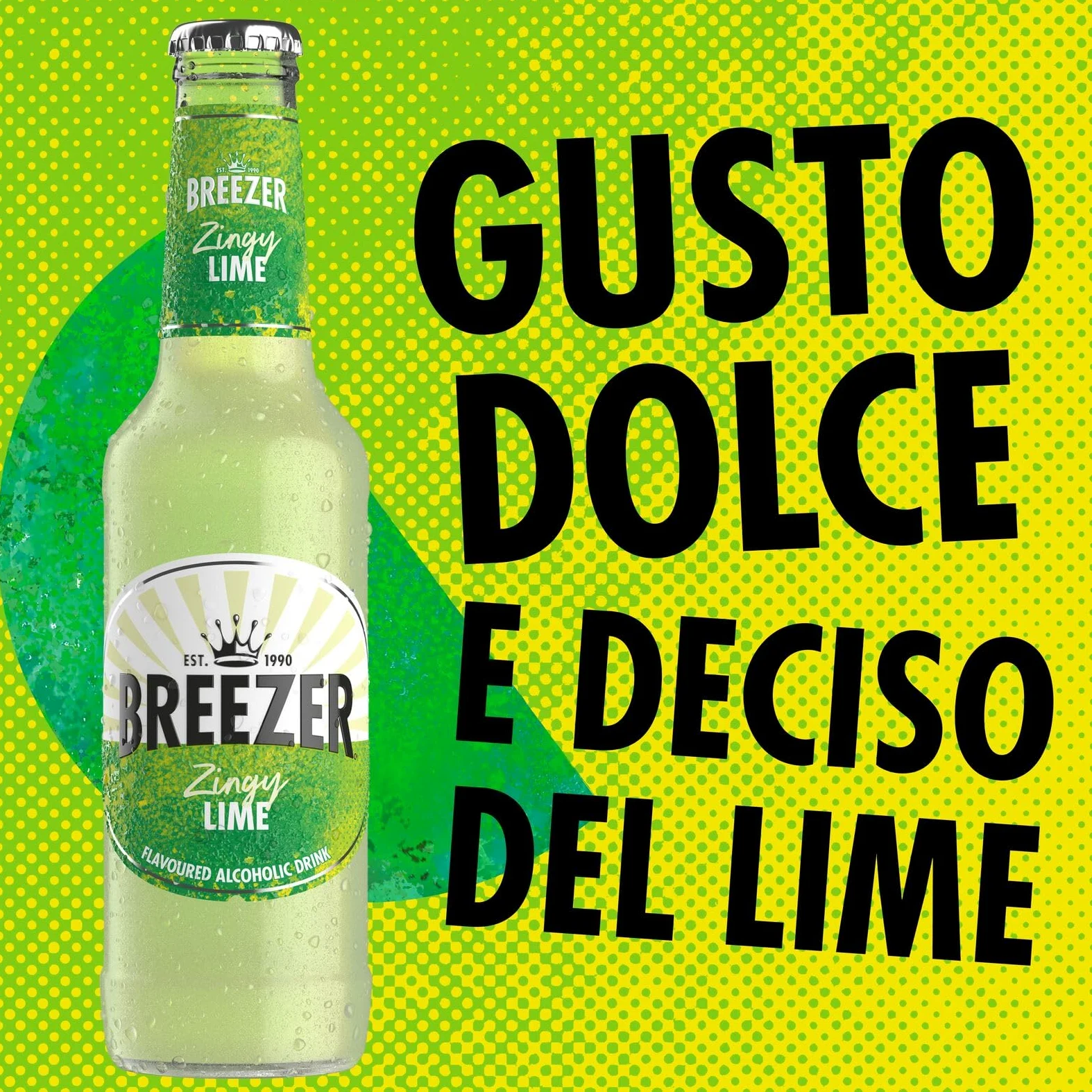 Drink alcolico BREEZER al gusto Lime, vol. 4%, 24 x 27,5 cl / 275 ml, Drink alcolico premiscelato e pronto da bere in bottiglia