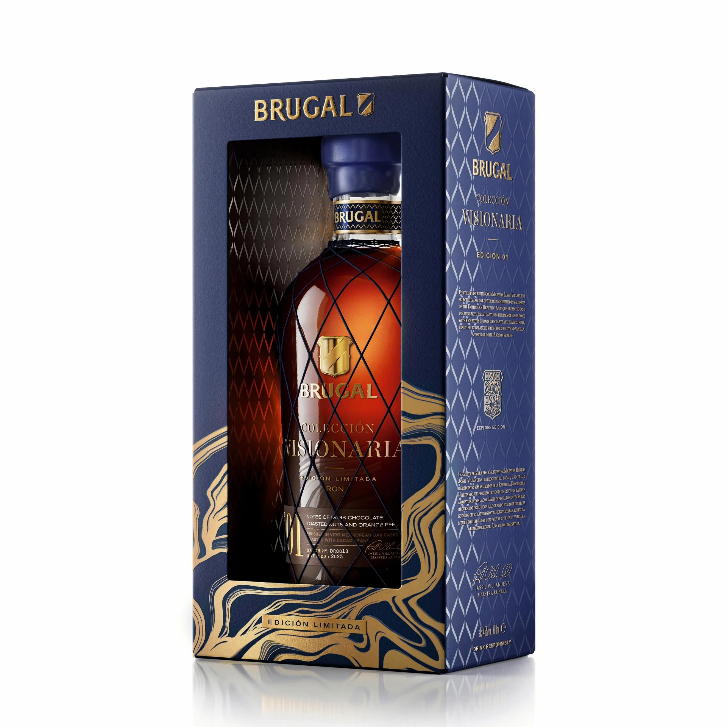 Brugal Coleccion Visionaria Rum, Rum Ricco, Elegante e Rotondo, Senza Zuccheri o Additivi, 700ml