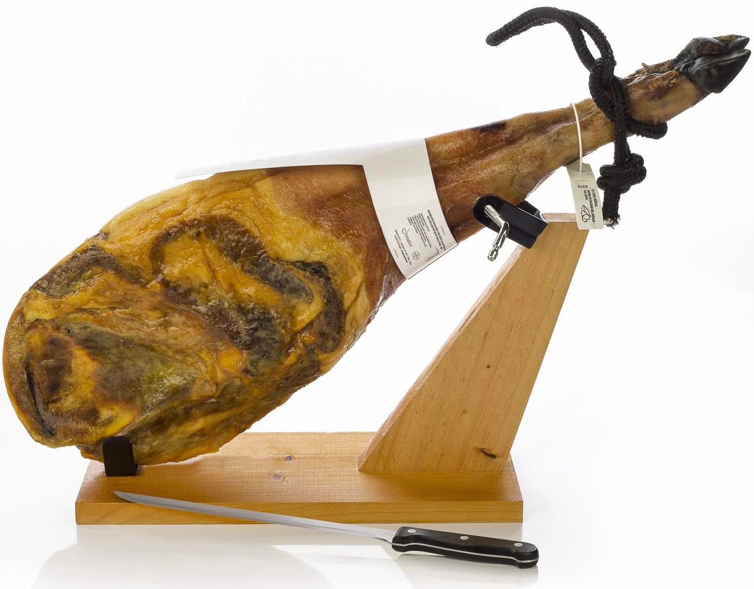 Prosciutto Spagnolo Pata Negra ibérico (Spalla) 4-4.5 Kg + Porta Prosciutto + Coltello - Jamon Iberico (Paleta Cebo)