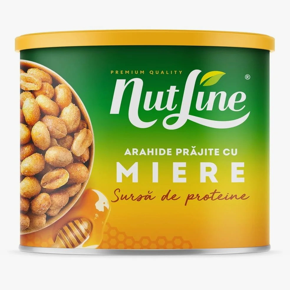 Nutline Arachidi Tostate al Miele – Set da 6 Barattoli da 135 g – Fonte di Proteine – Snack Croccante Dolce-Salato per Aperitivi, Uffici e Famiglie – Totale 810 g