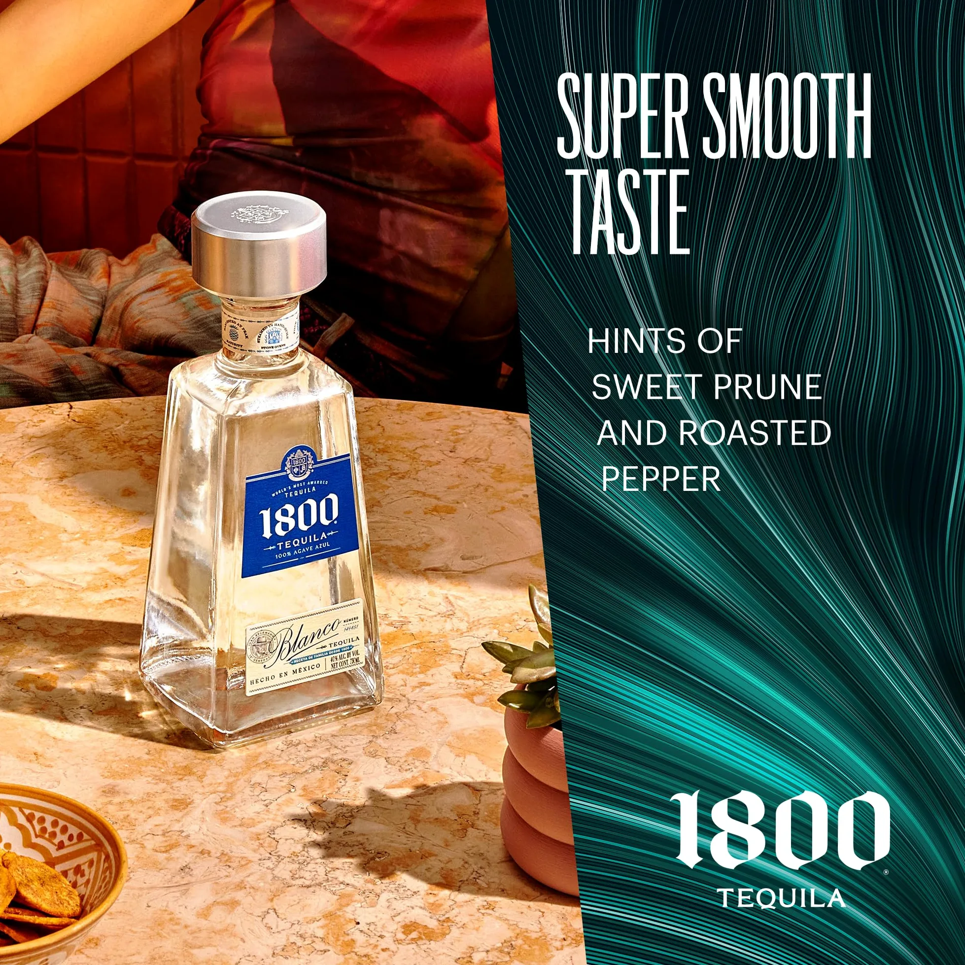 1800 Silver 70 cl - Tequila premium 100% Blue Agave. Sapore bilanciato con note fruttate e pepate. 38% vol.