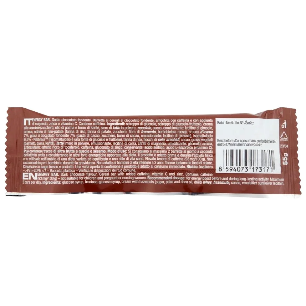 Nutrend Energy Bar Cioccolato Fondente Barretta ai Cereali, Confezione con 24 Barrette da 55g
