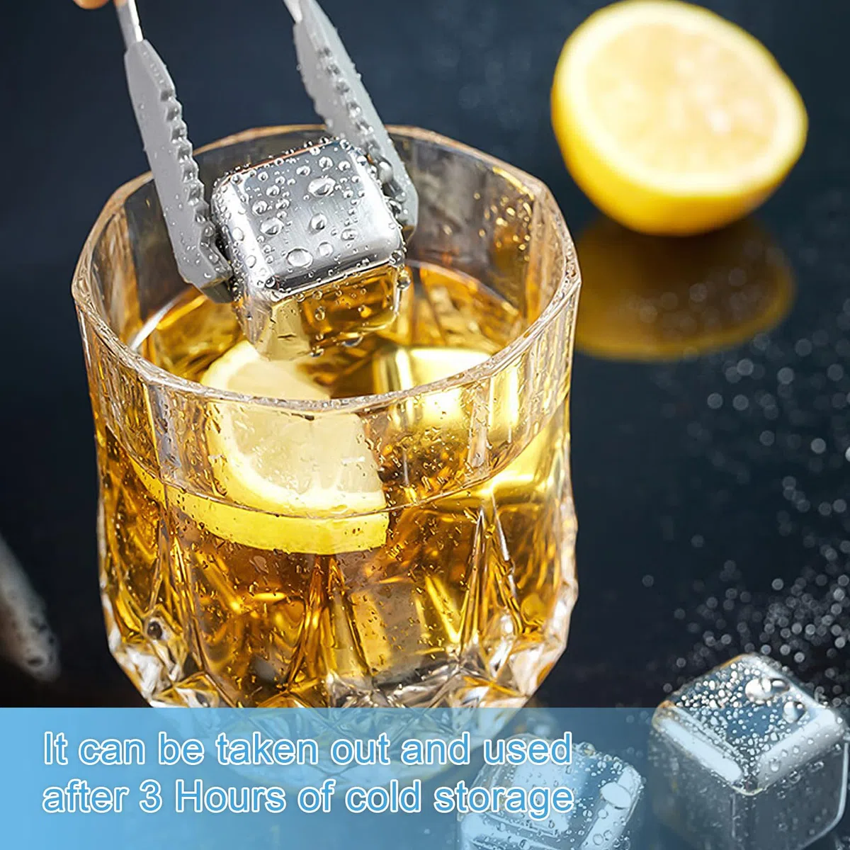VFANDV 16 Pezzi Cubetti di Ghiaccio Riutilizzabili, Whiskey Stone Ghiaccio Cubetti Set Wisky con Pinze e Scatola, 304 Acciaio Inox Pietre di Whisky per Cocktail, Vino, Frutta, Puree di Frutta, Gelati