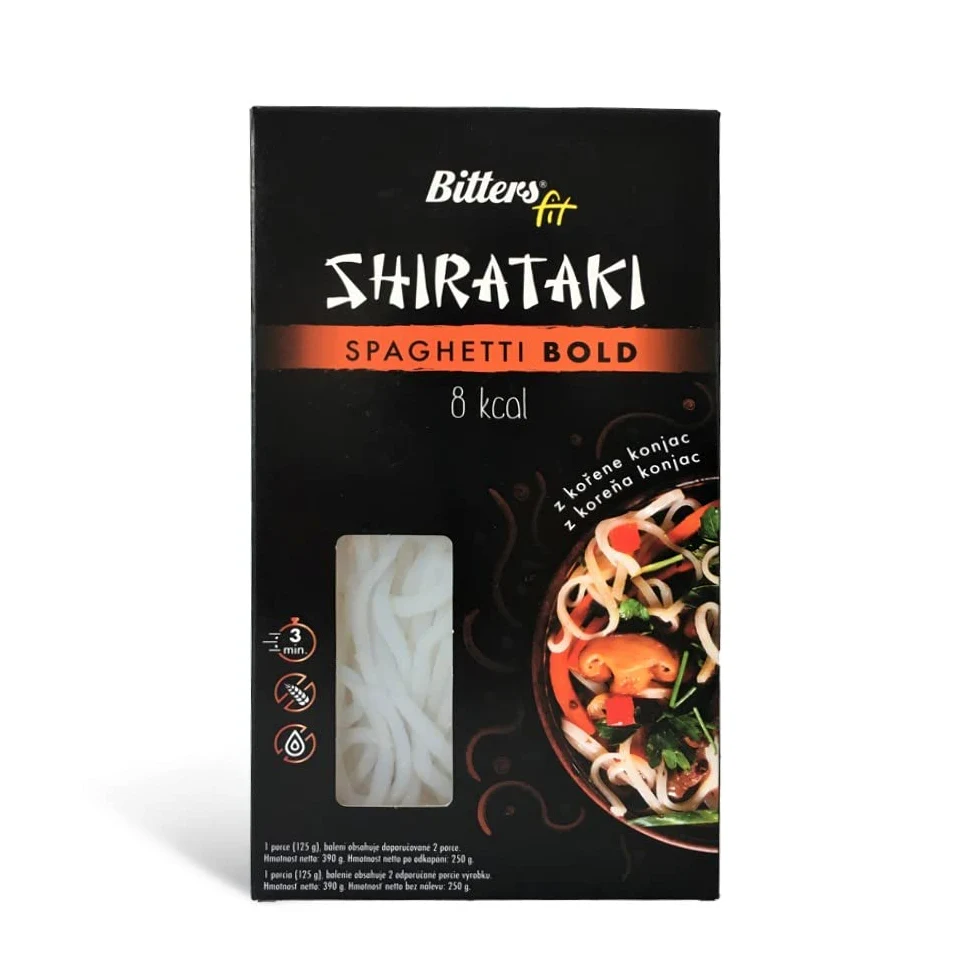 Bitters Shirataki Konjac Pasta MIX 4xSpaghetti Slim, 4xBold, 4xRiso, 4xTagliatelle - 16x390g (senza liquido 16x250g)