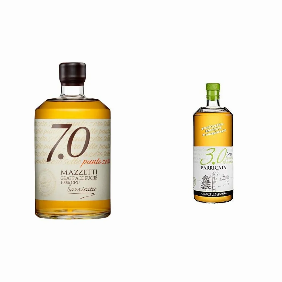 Mazzetti D' Altavilla, 7.0 Grappa di Ruche' Invecchiata in Barriques - 700 ml & 3.0 Grappa Barricata in Astuccio - 700 ml