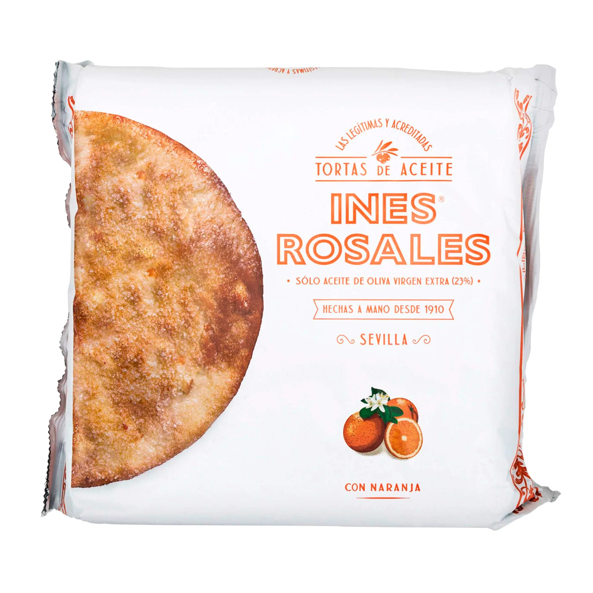 Ines Rosales Tortas all'olio d'oliva dolce con arancia, snack spagnoli, 14 x 120g